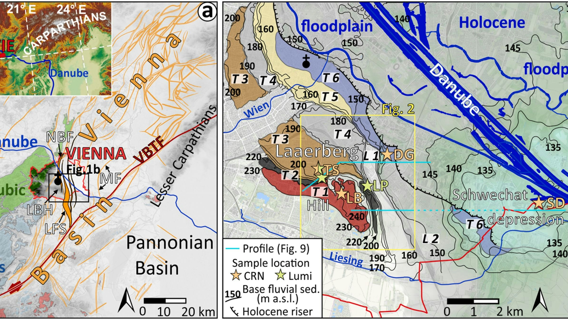 "Riesiger Bruch": Eine Verwerfung des Wiener Beckens ("Leopoldsdorfer Verwerfungssystem," LFS) durchquert die Stadt Wien.