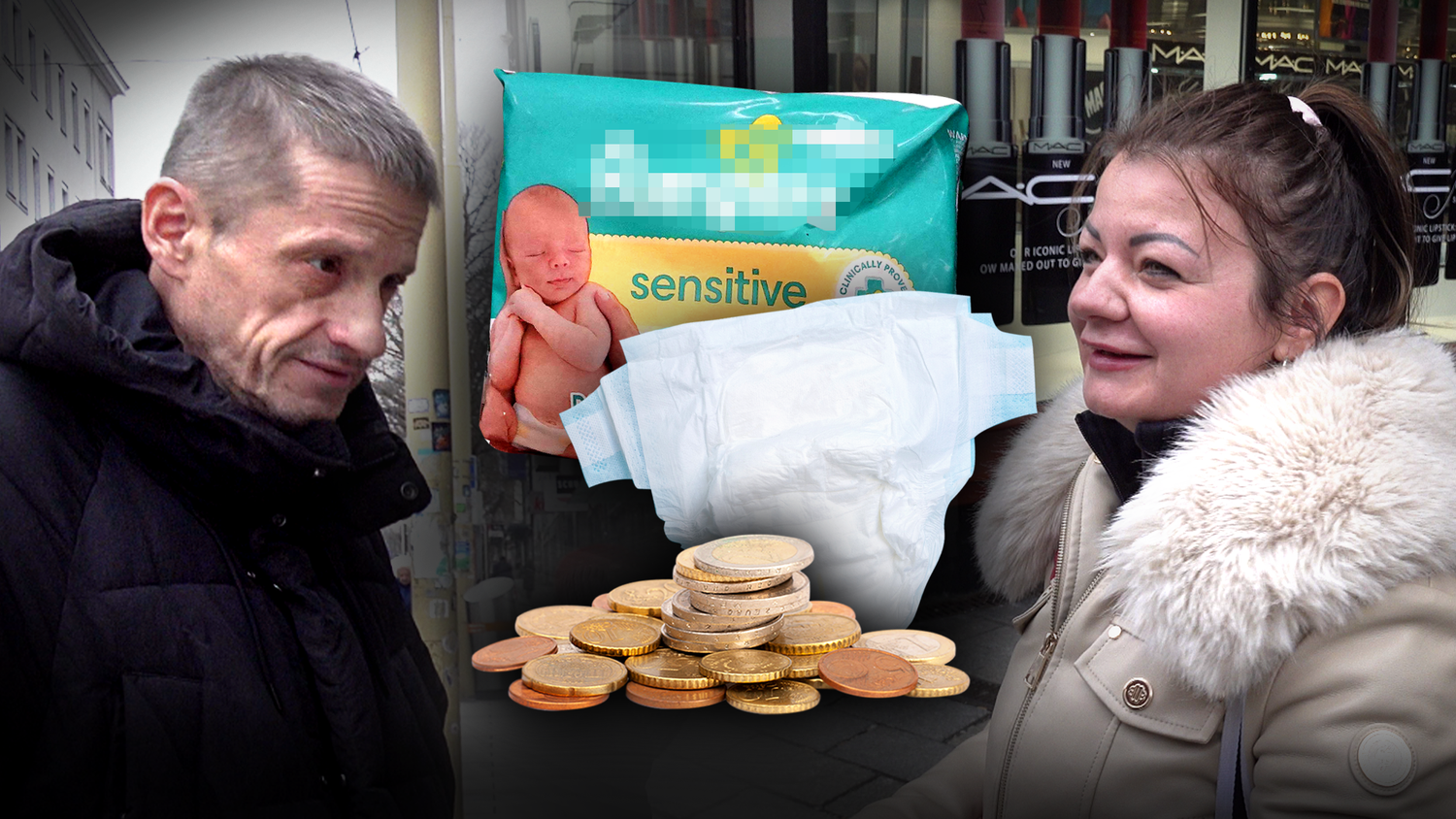 Horst und Elisava wünschen sich, dass Hygieneartikel billiger werden