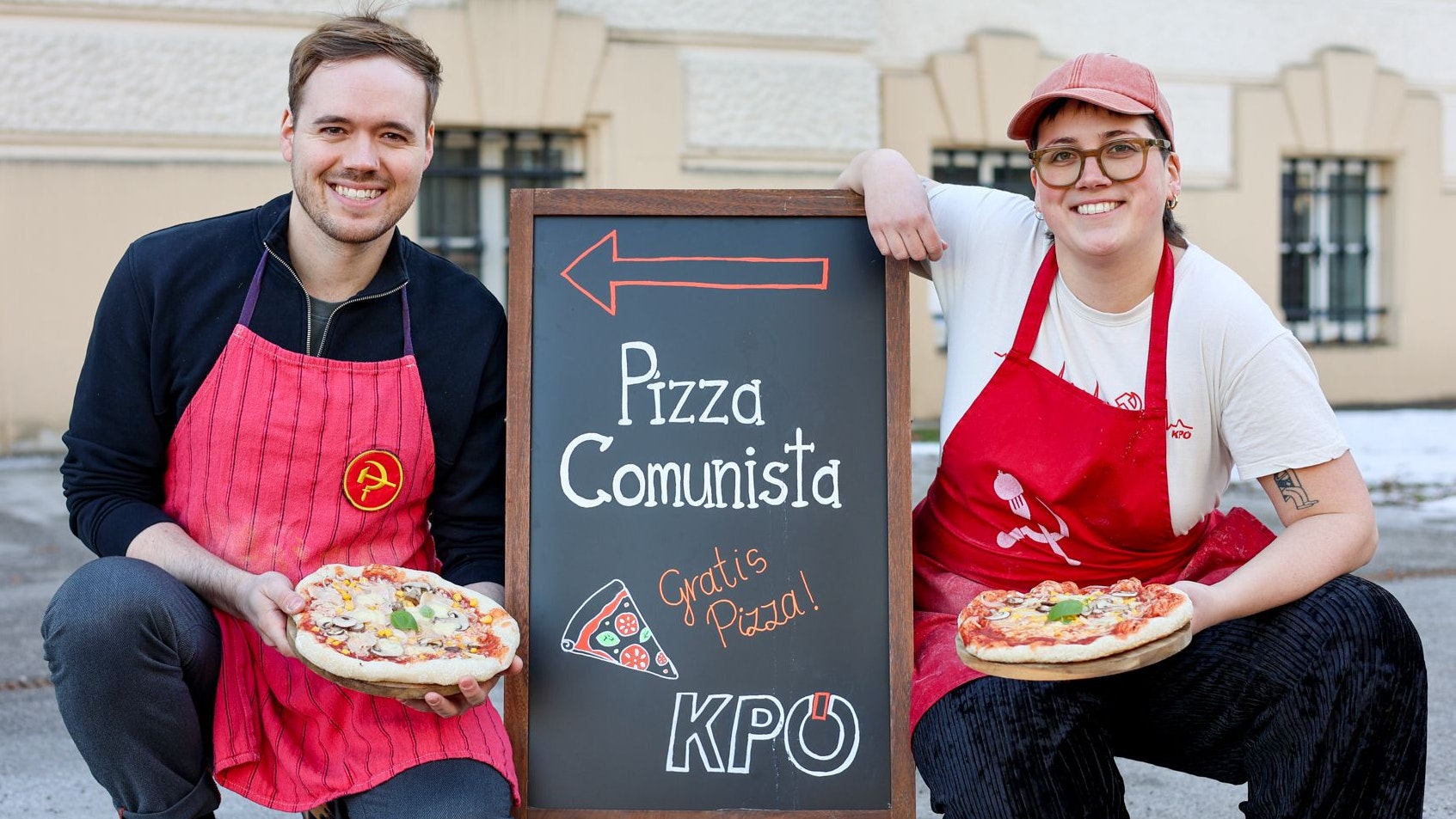 Heute.at - Gratis-Aktion – KPÖ teilte selbstgemachte Pizzen aus