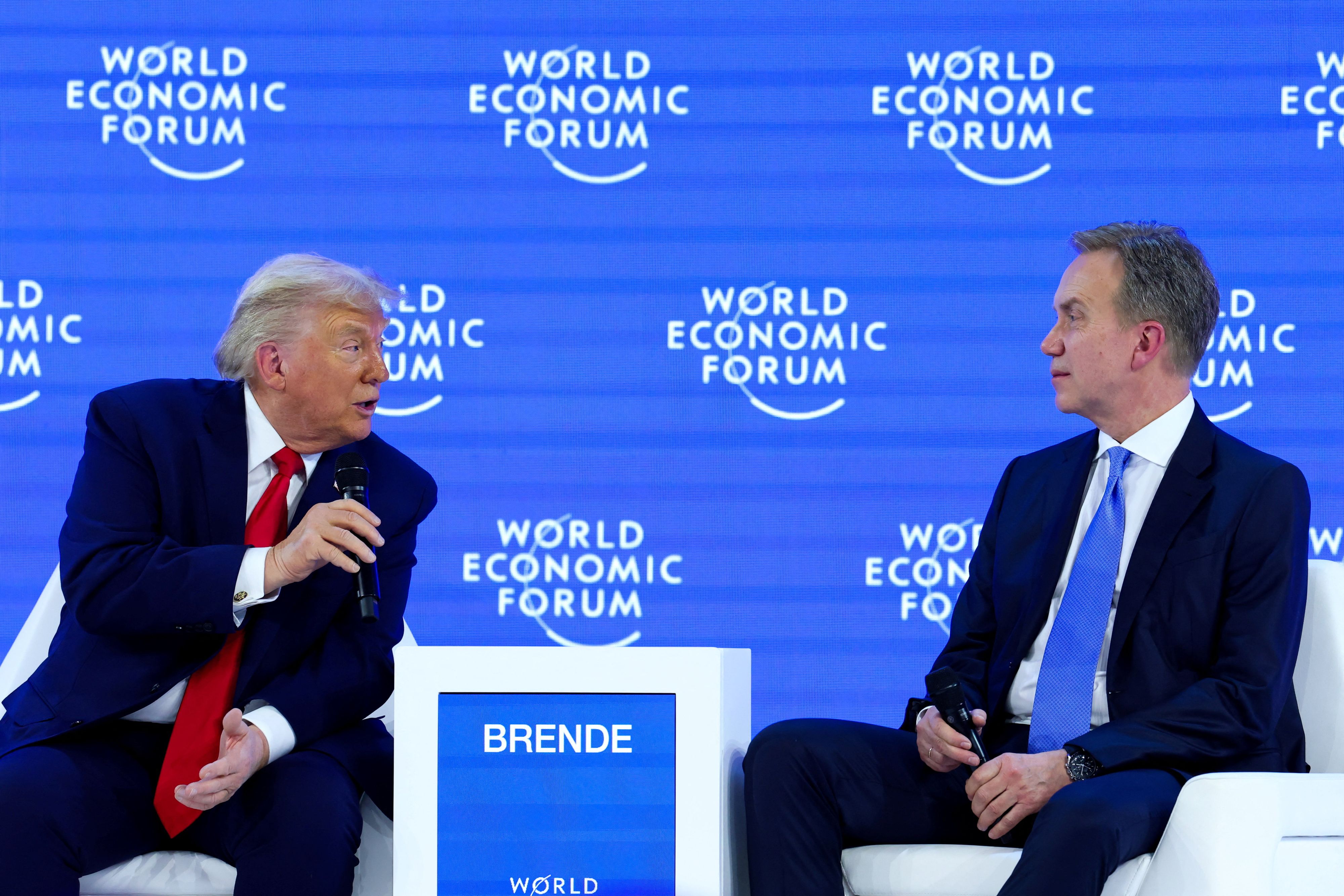 US-Präsident Donald Trump und Borge Brende unterhielten sich über Wirtschaft und Kriege.
