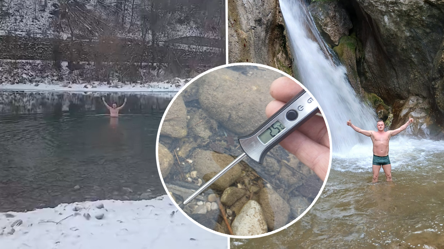 Ihm ist kein Fluss zu kalt: Samin steigt auf bei einer eiskalten Wassertemperatur von 2,5 Grad in die Steyr.