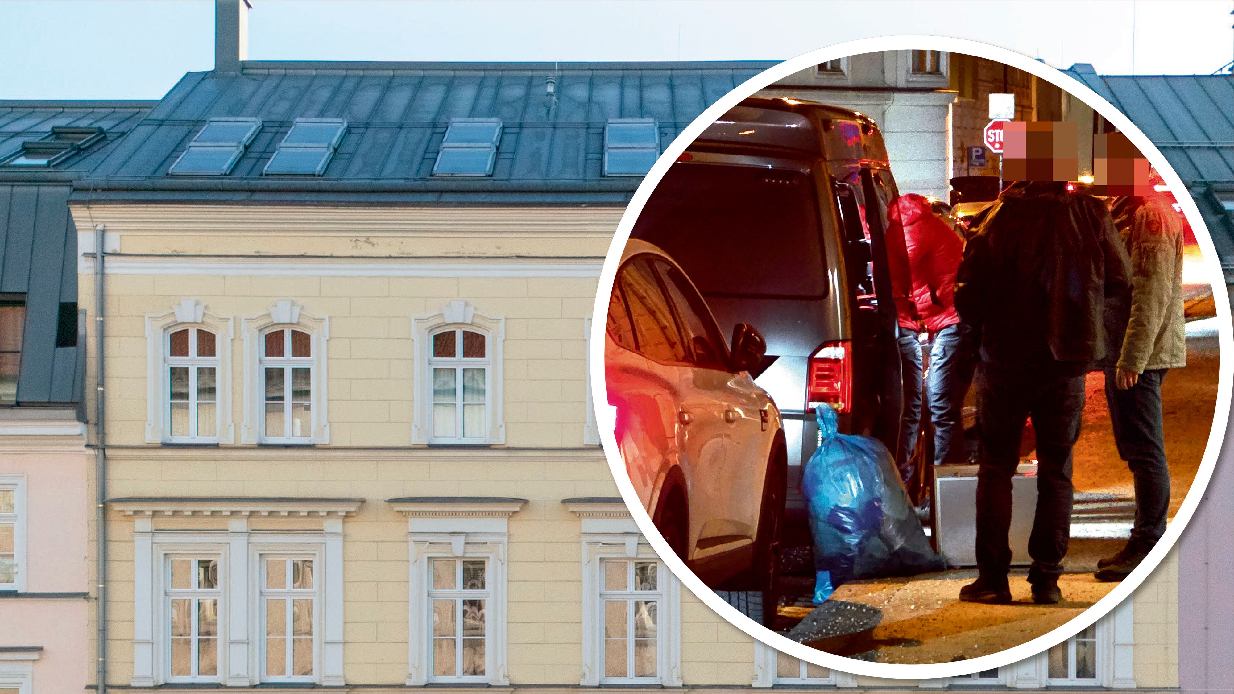In diesem Penthouse in Linz wurde die Tat verübt. Die Beamten sammelten zahlreiche Gegenstände ein.