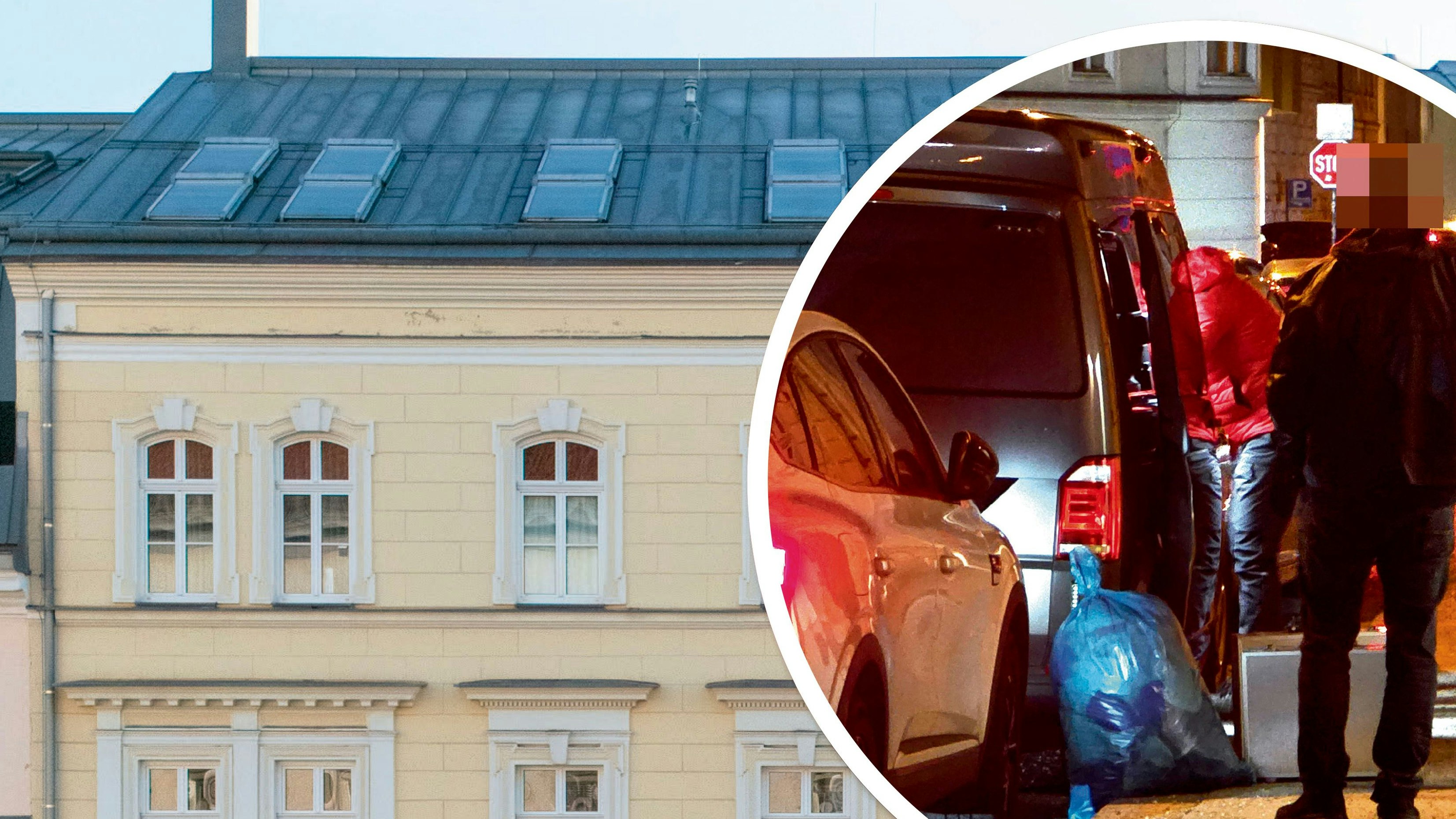 In diesem Penthouse in Linz wurde die Tat verübt. Die Beamten sammelten zahlreiche Gegenstände ein.