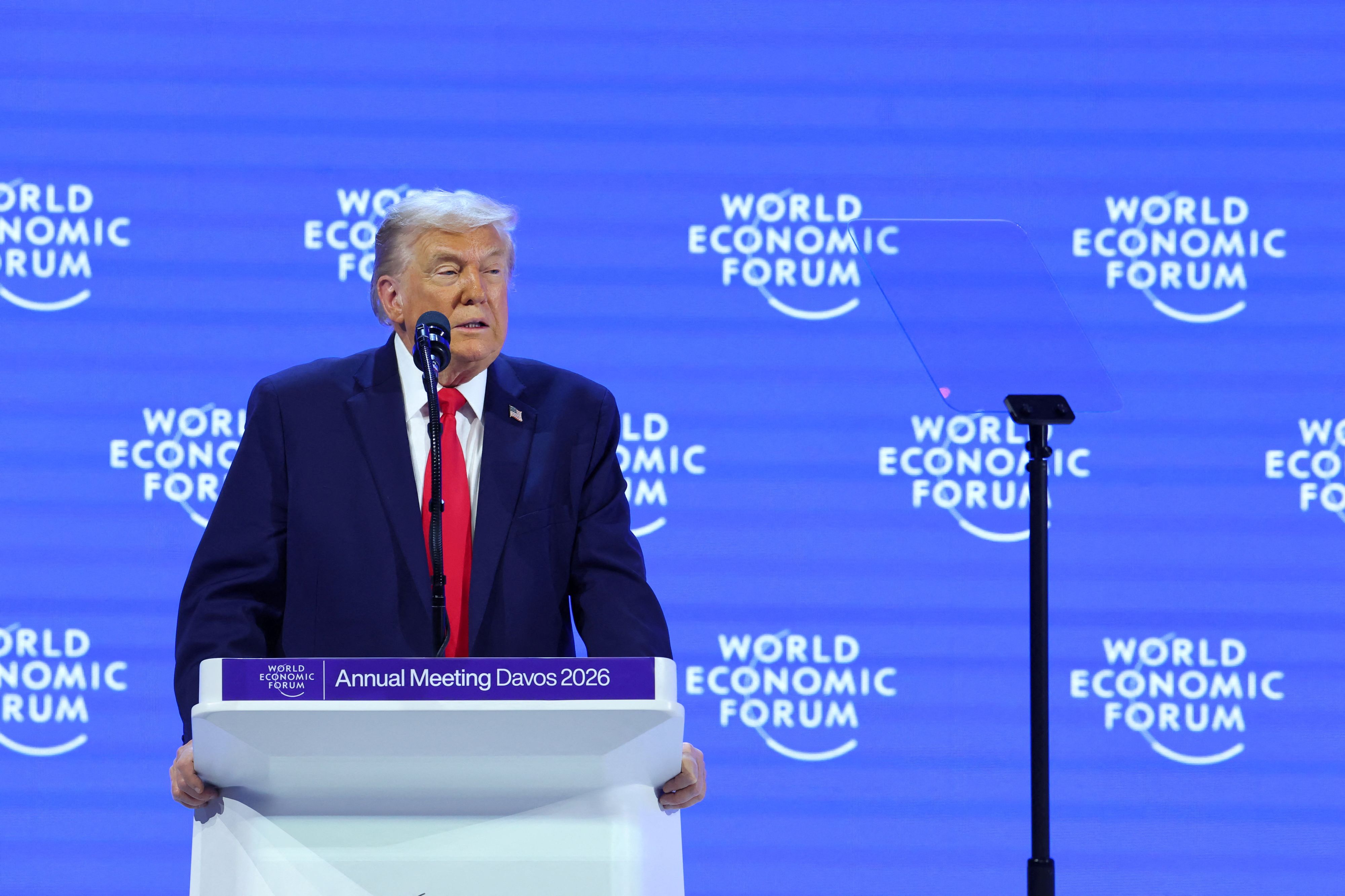 US-Präsident Donald Trump bei seiner Rede in Davos.