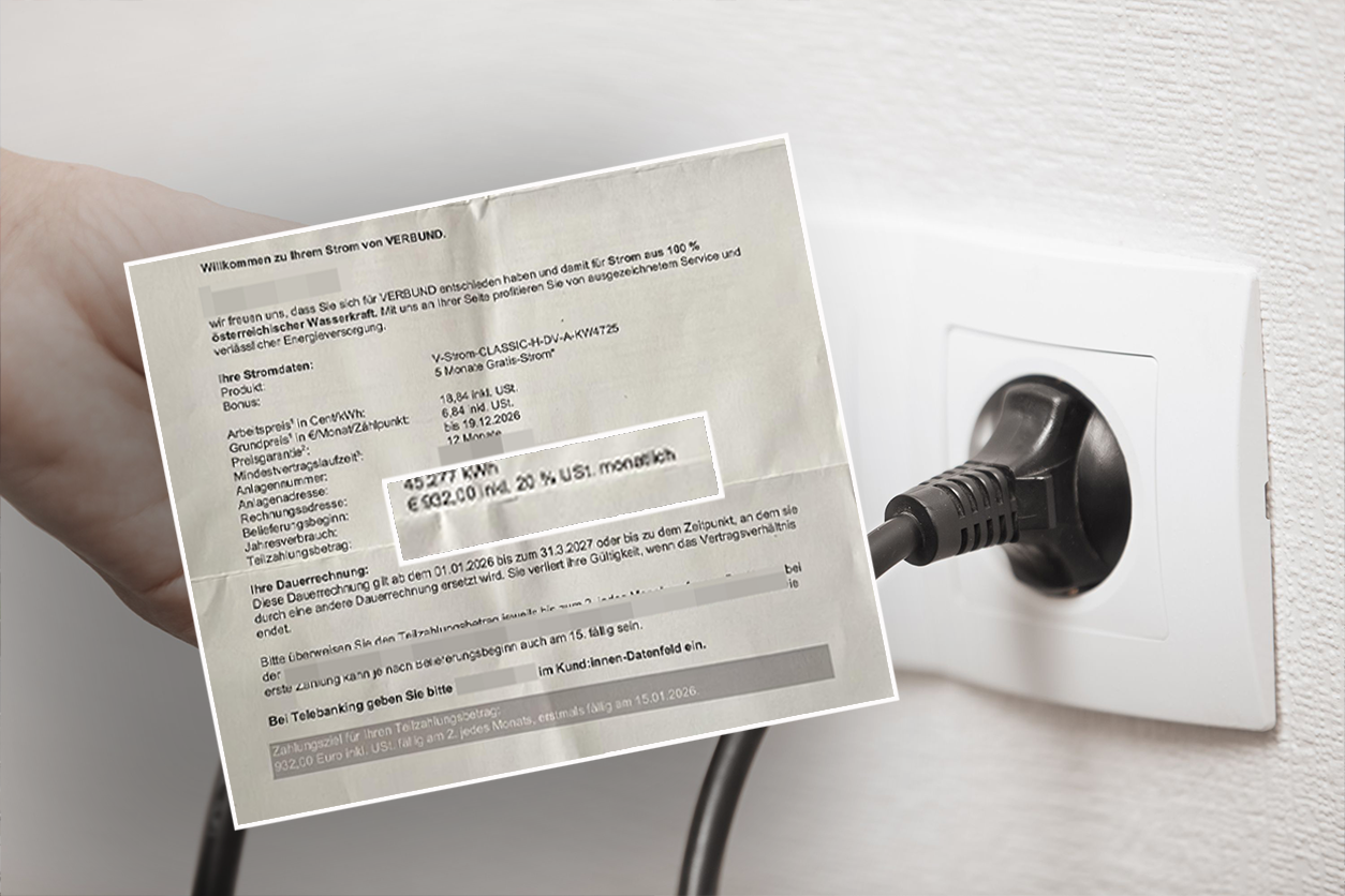 Bei dieser Rechnung fiel eine Familie in Wien aus allen Wolken.