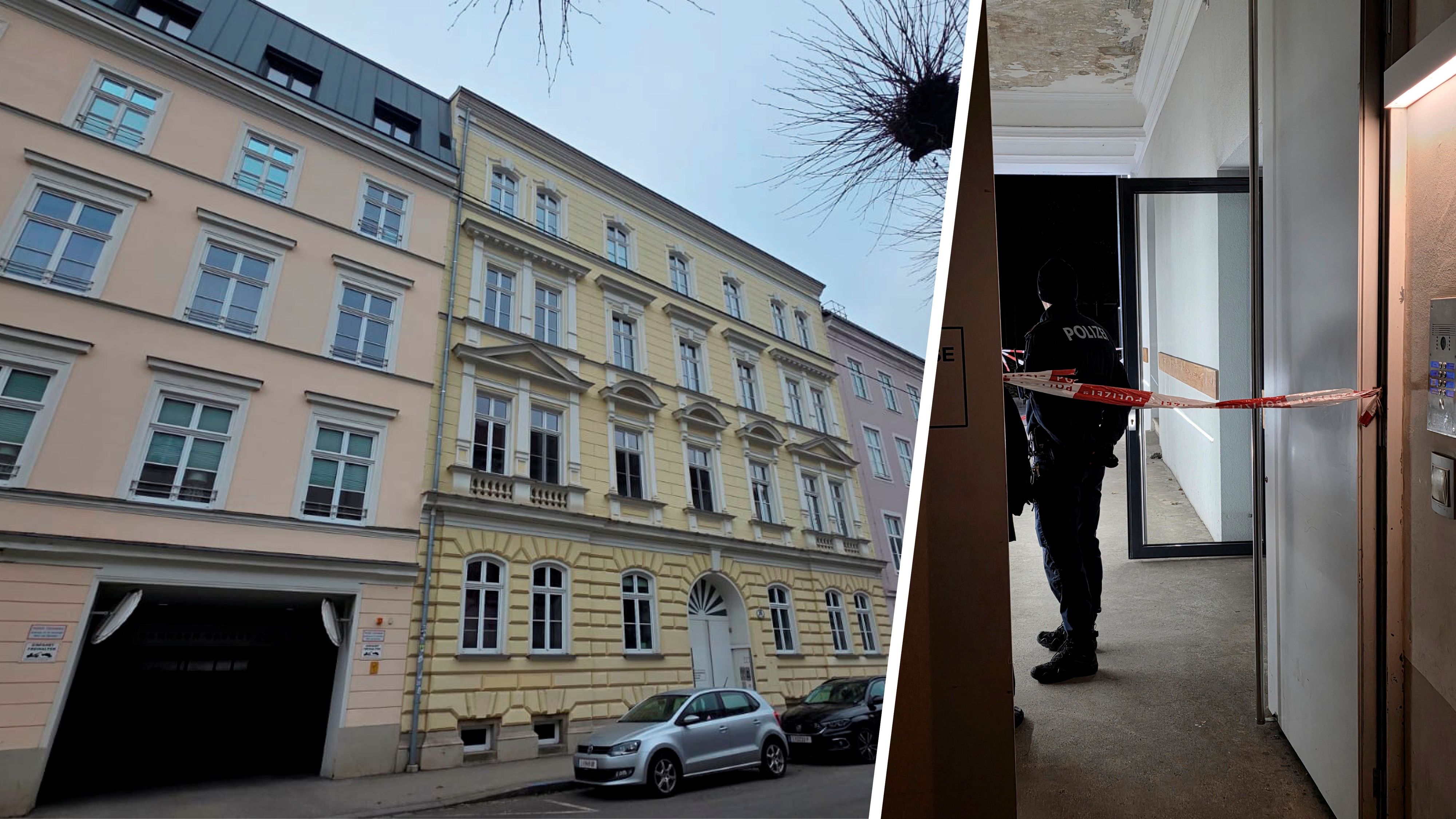 In diesem Haus im obersten Stock wurde der Makler getötet. Die Polizei ermittelt.