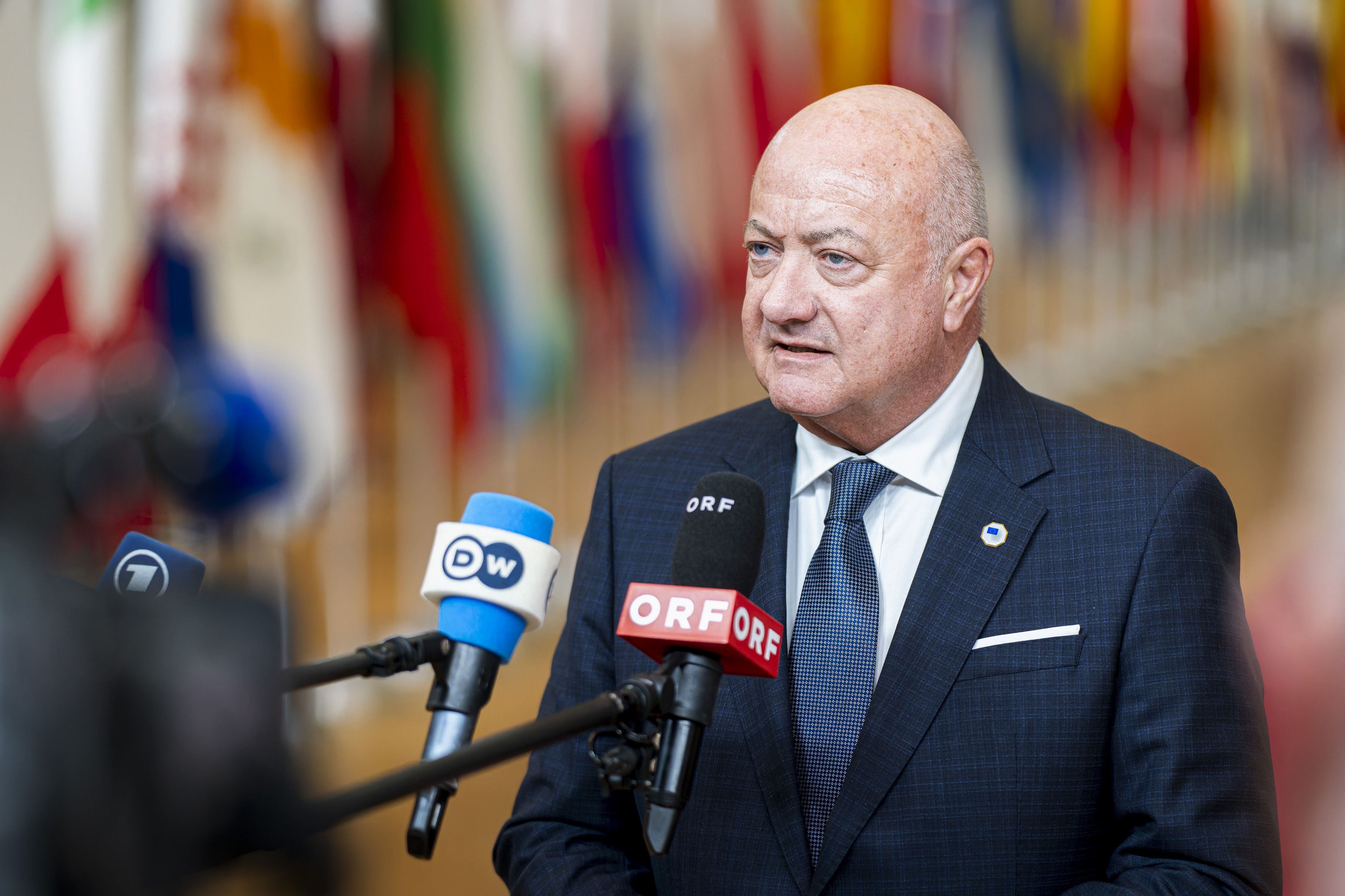 Christian Stocker am Brüsseler EU-Parkett während des Sondergipfels am 22. Jänner 2026.