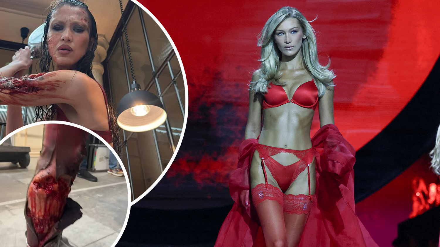 Auf Instagram zeigt Bella Hadid ihre klaffenden Wunden für ihre Rolle in 