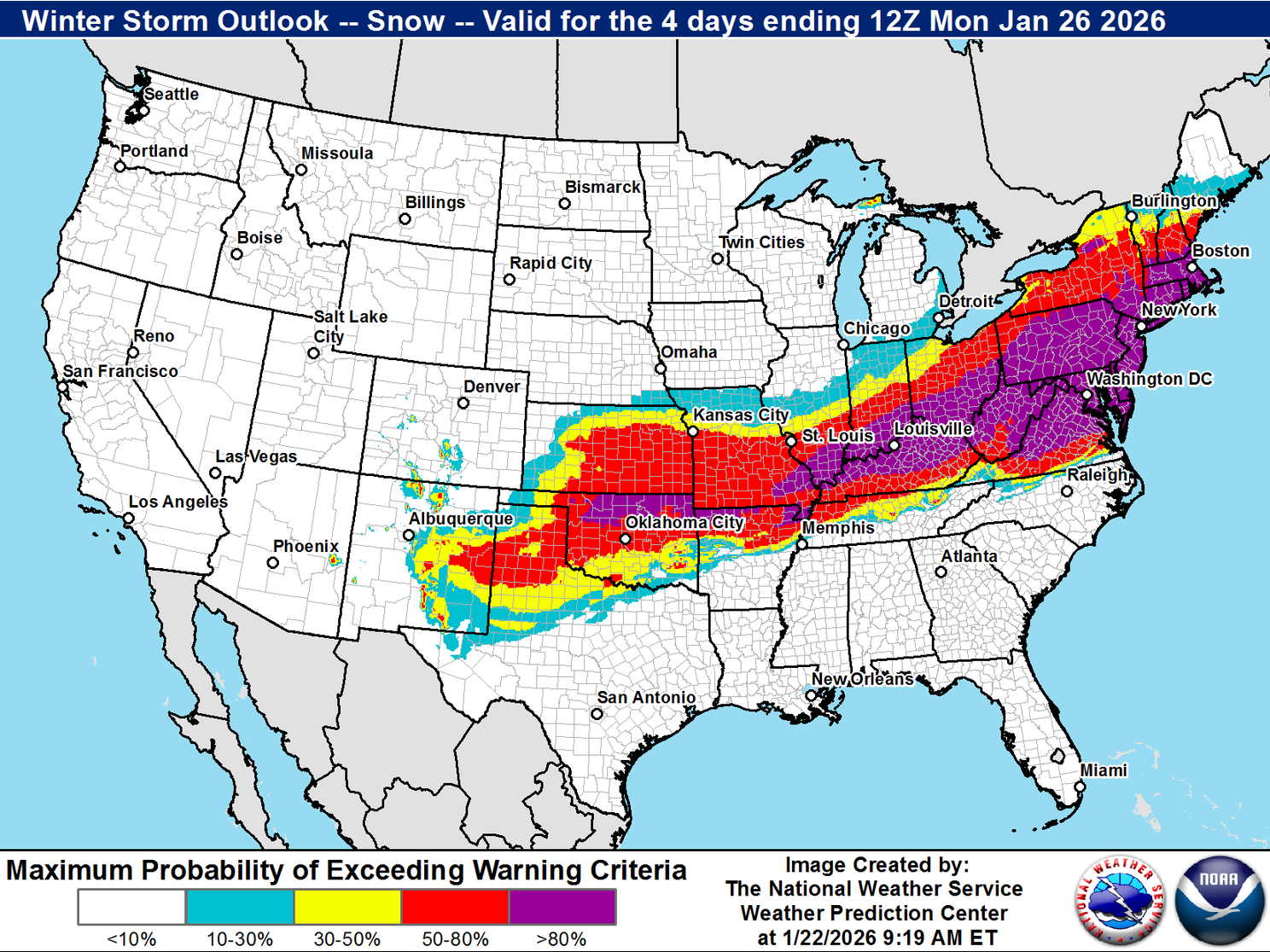 Behörden warnen: Der heftige Wintersturm bringt über vier Tage extremen Schneefall und Kälte in weite Teile der USA.