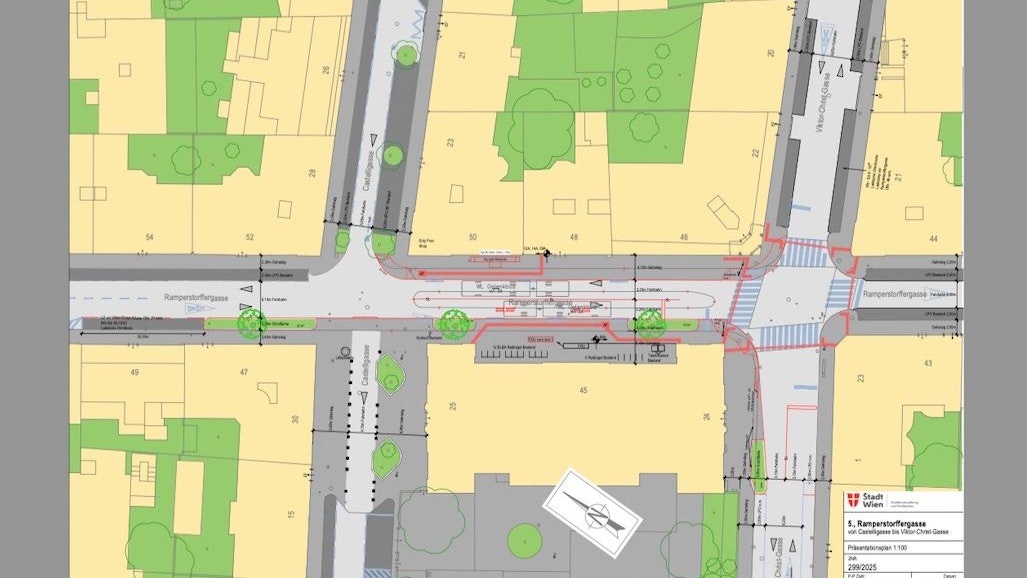 Der Entwurf für die Umgestaltung der Ramperstorffergasse.
