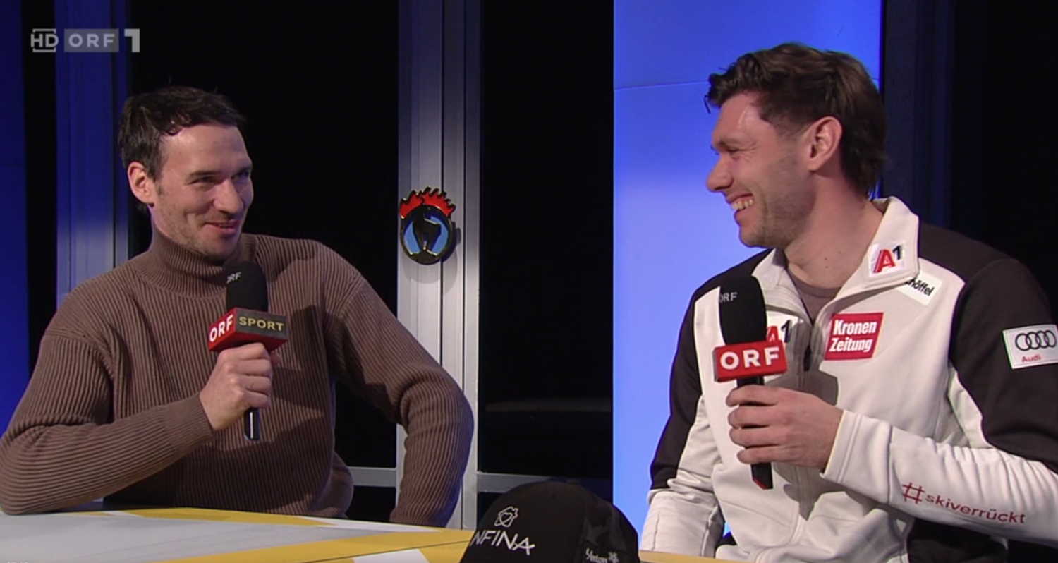 Felix Neureuther scherzt mit Michael matt.