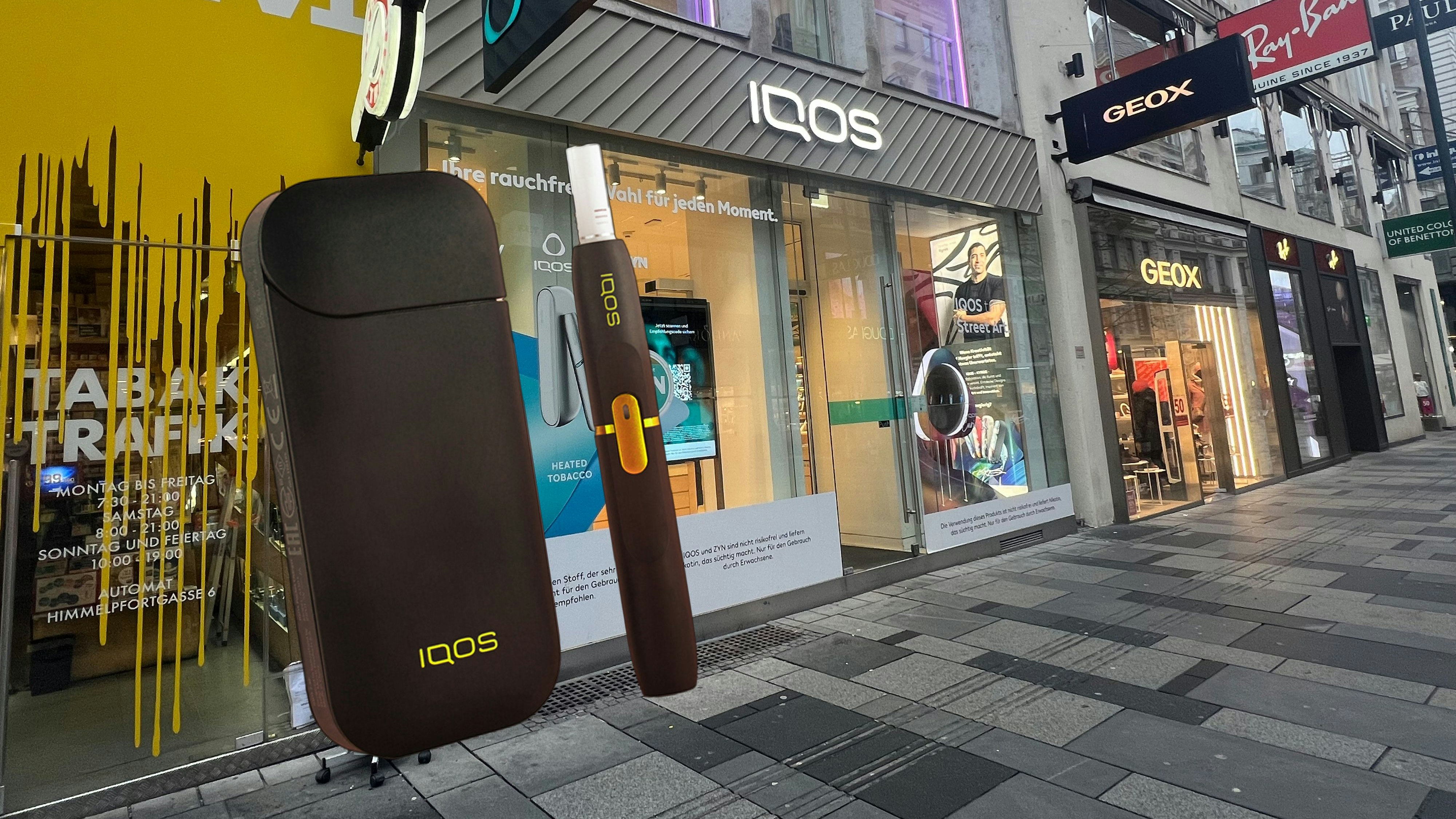 In der Wiener Innenstadt wird das Produkt offen beworben – verkauft wird es im Shop aber nur an Raucher. Für Nichtraucher heißt es: kein Kauf erlaubt..