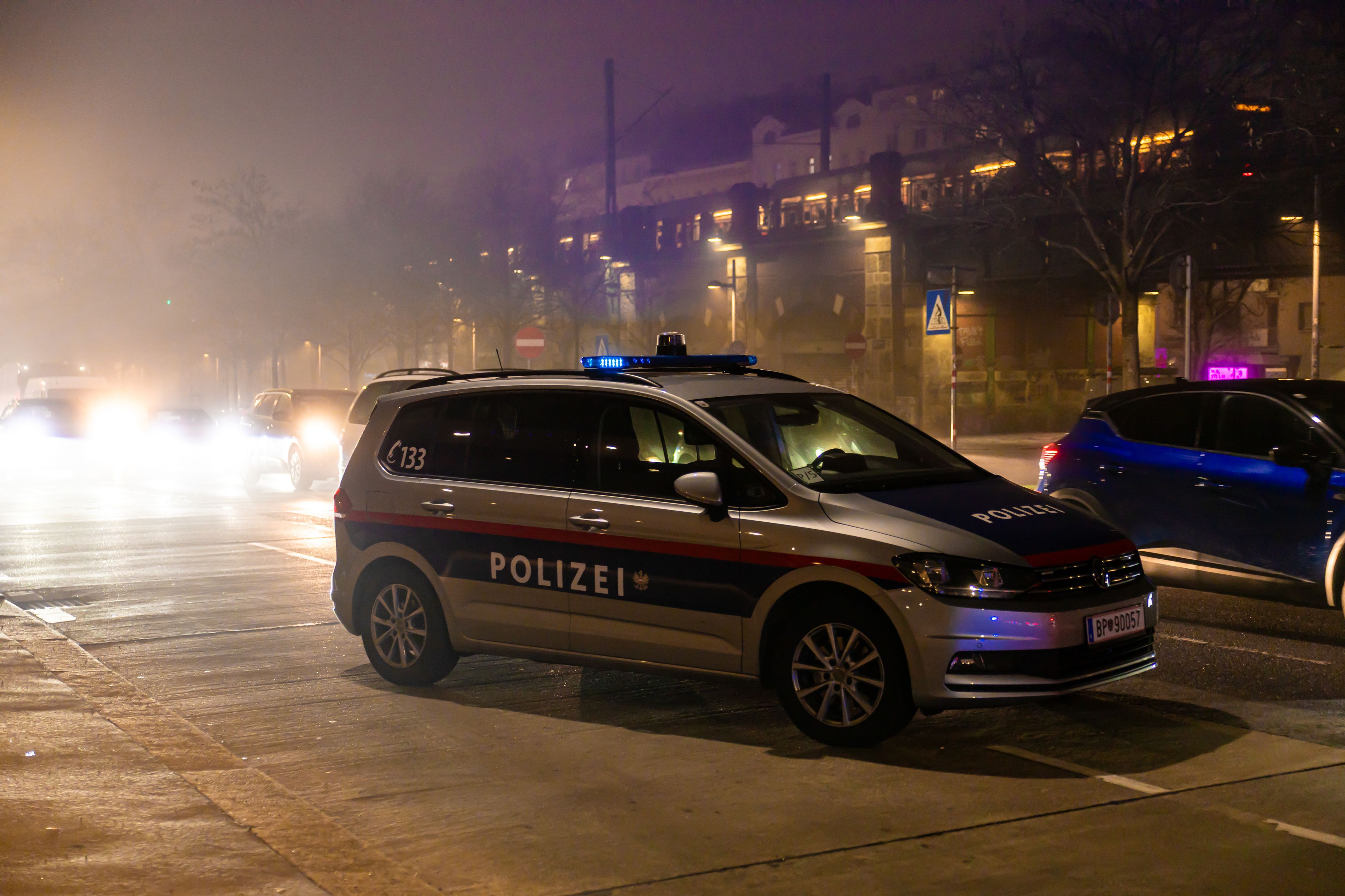 Nächtlicher Polizeieinsatz in Wien. Archivbild. 