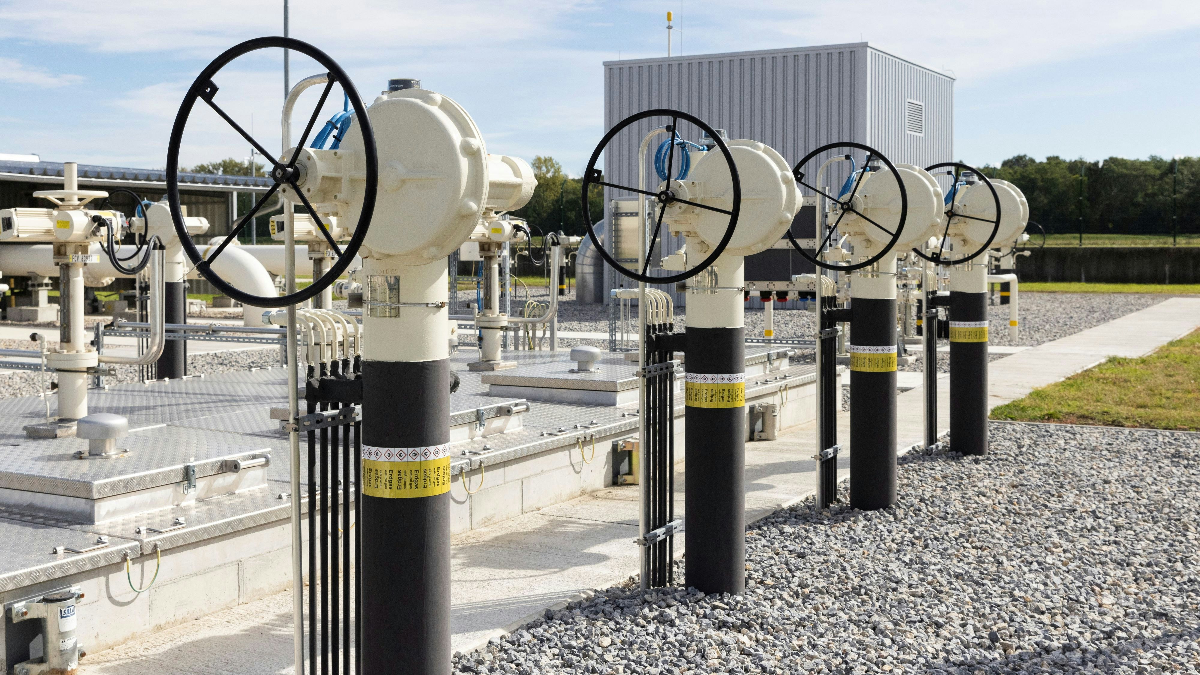 Gas valves are seen at Gas Connect Austria in Baumgarten, Austria, September 28, 2022. REUTERS/Lisa Leutner