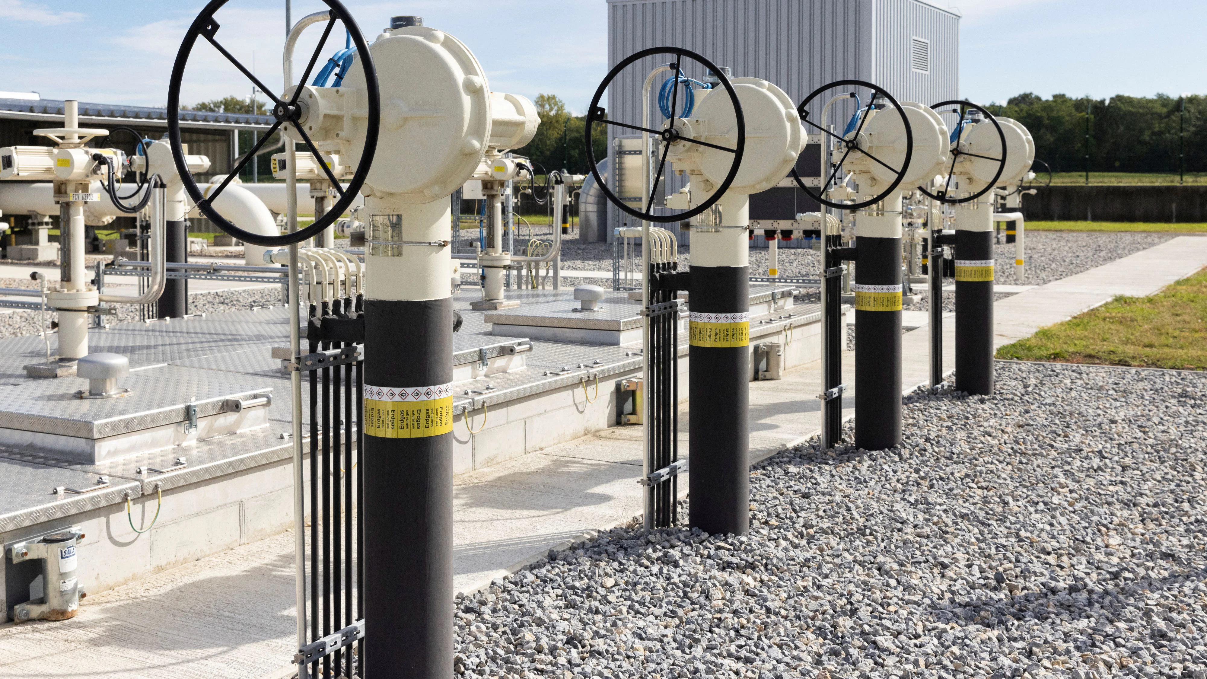 Gas valves are seen at Gas Connect Austria in Baumgarten, Austria, September 28, 2022. REUTERS/Lisa Leutner