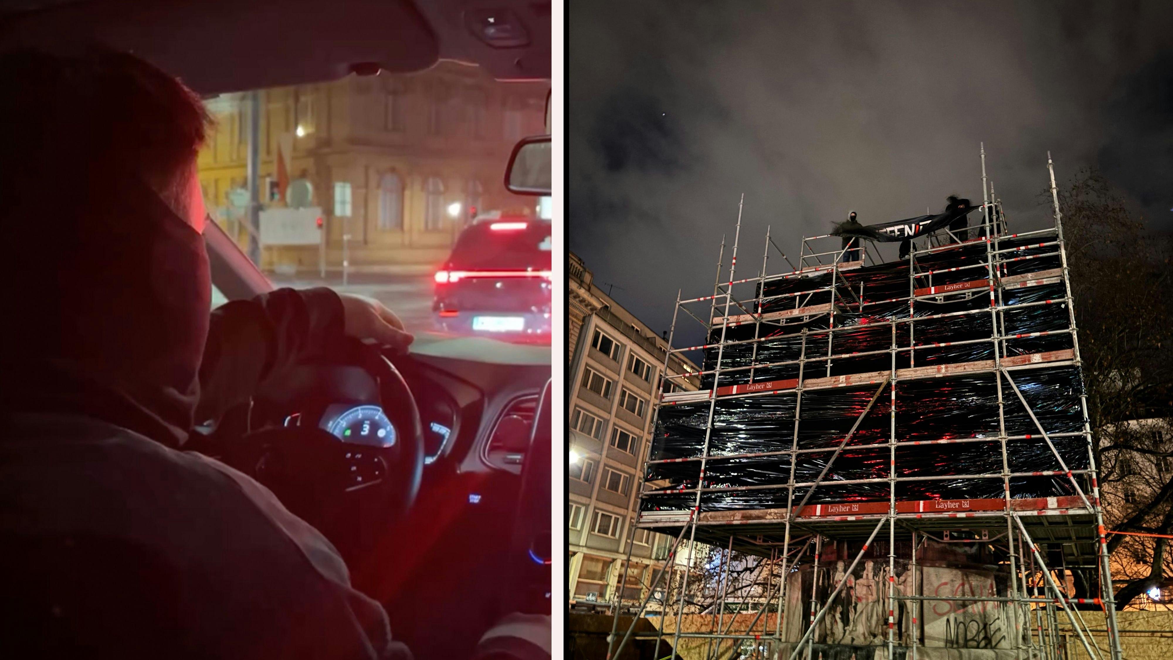 Heute.at - Lueger-Denkmal verhüllt! Protest gegen Hitler-Vorbild