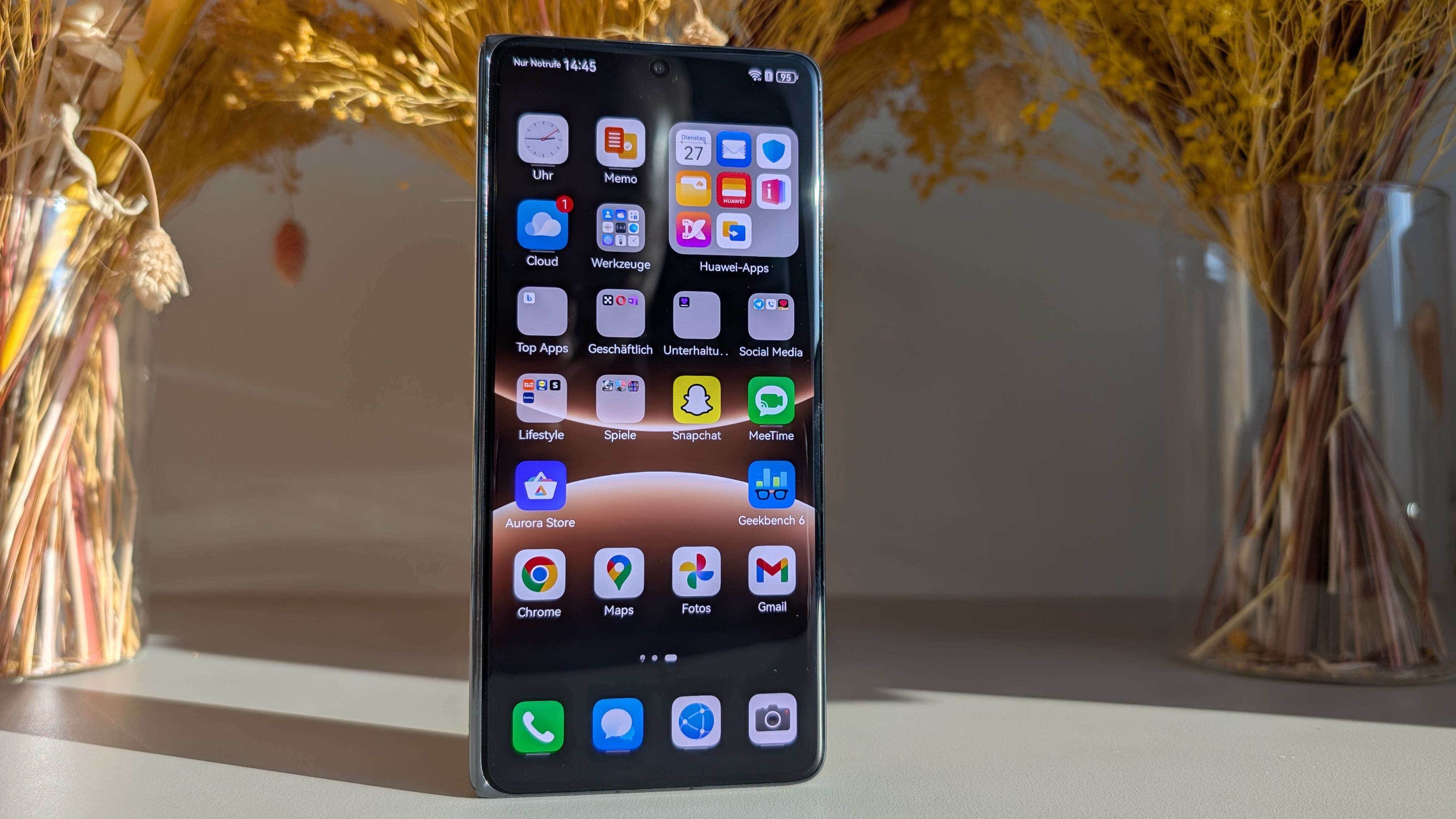 Offiziell gibt es keine Google-Dienste am Huawei Mate X7. Der Aurora Store lässt diese aber nachinstallieren.