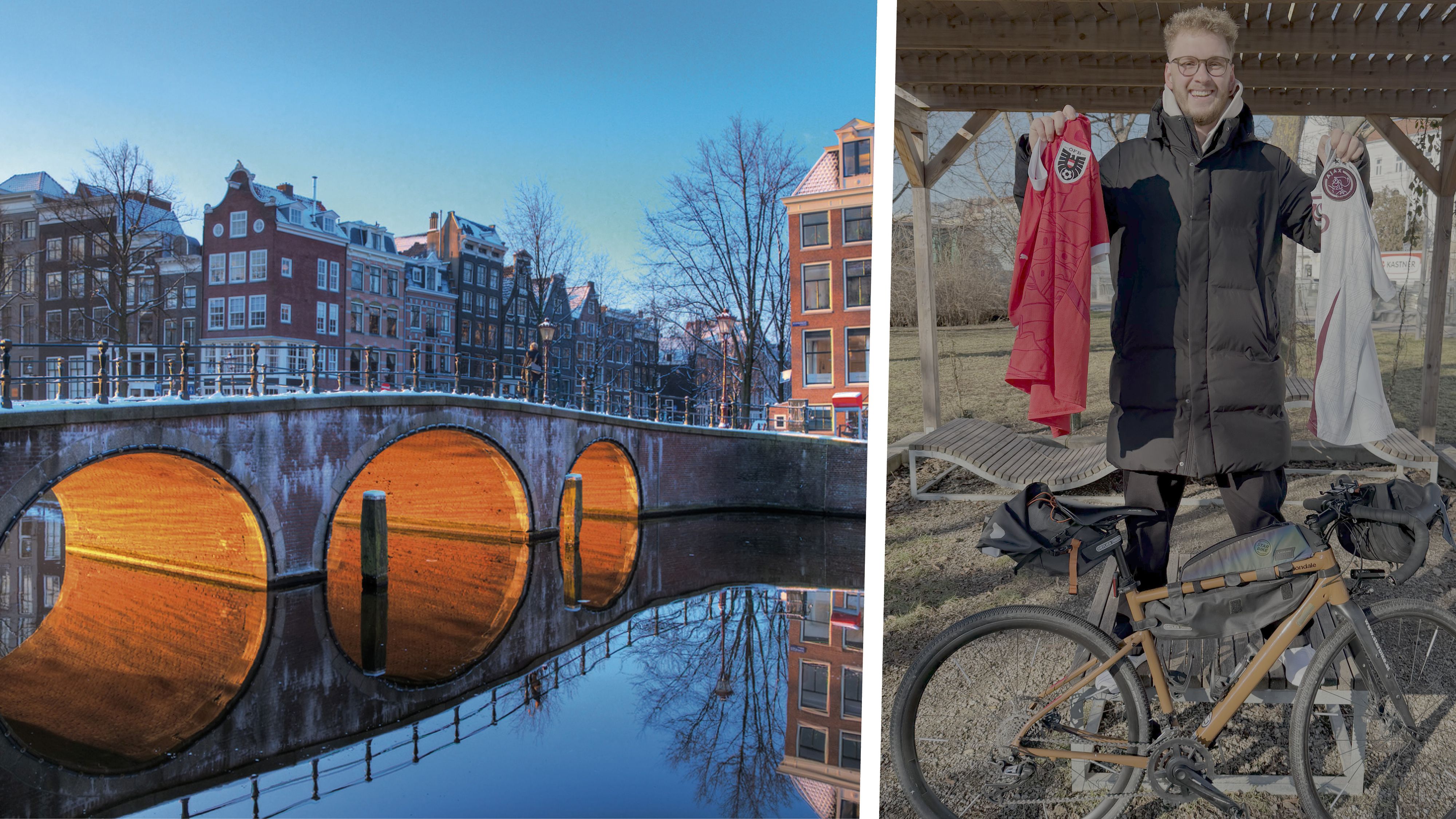 Der 24-jährige Wiener Student Gregor Götz radelt von Wien nach Amsterdam.