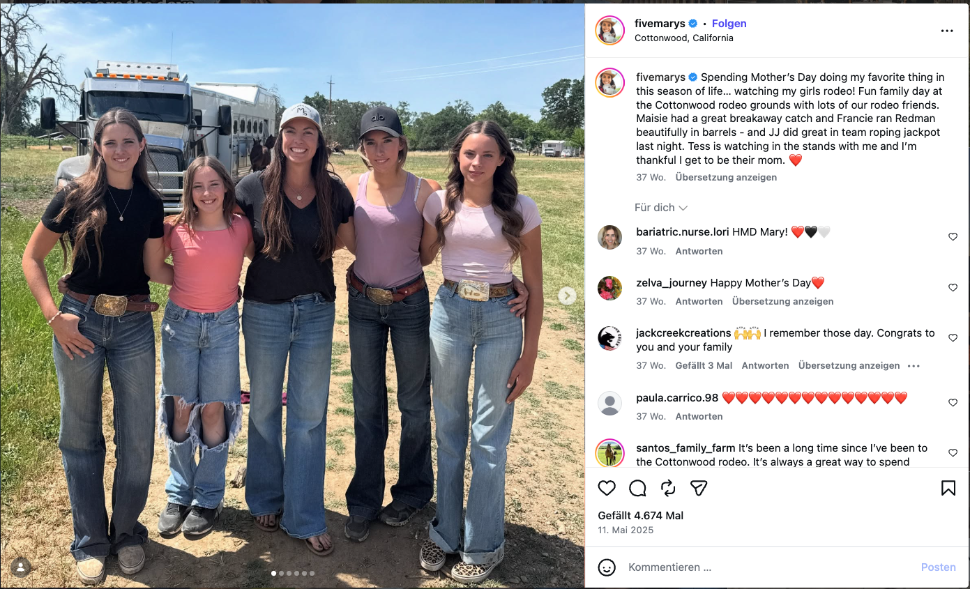 Mary Heffernan, ihr Mann und ihre vier Töchter betreiben die Ranch 