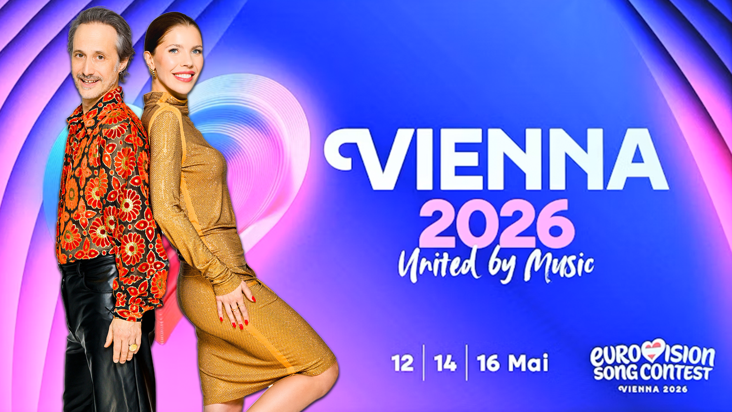 Victoria Swarovski und Michael Ostrowski werden den ESC in Wien moderieren.