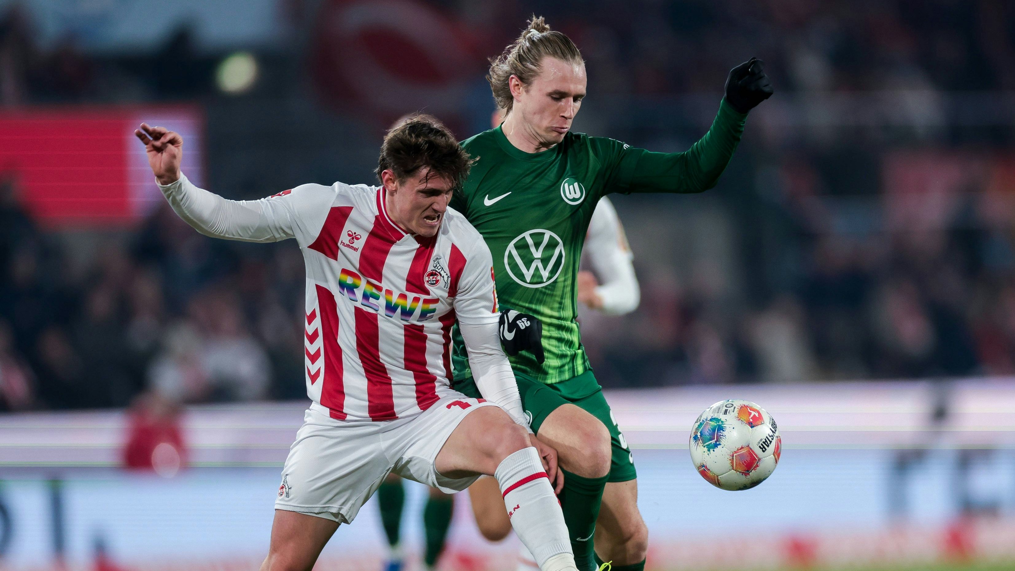 Patrick Wimmer, ÖFB-Legionär beim deutschen Bundesligisten Wolfsburg, im Duell mit Köln. 