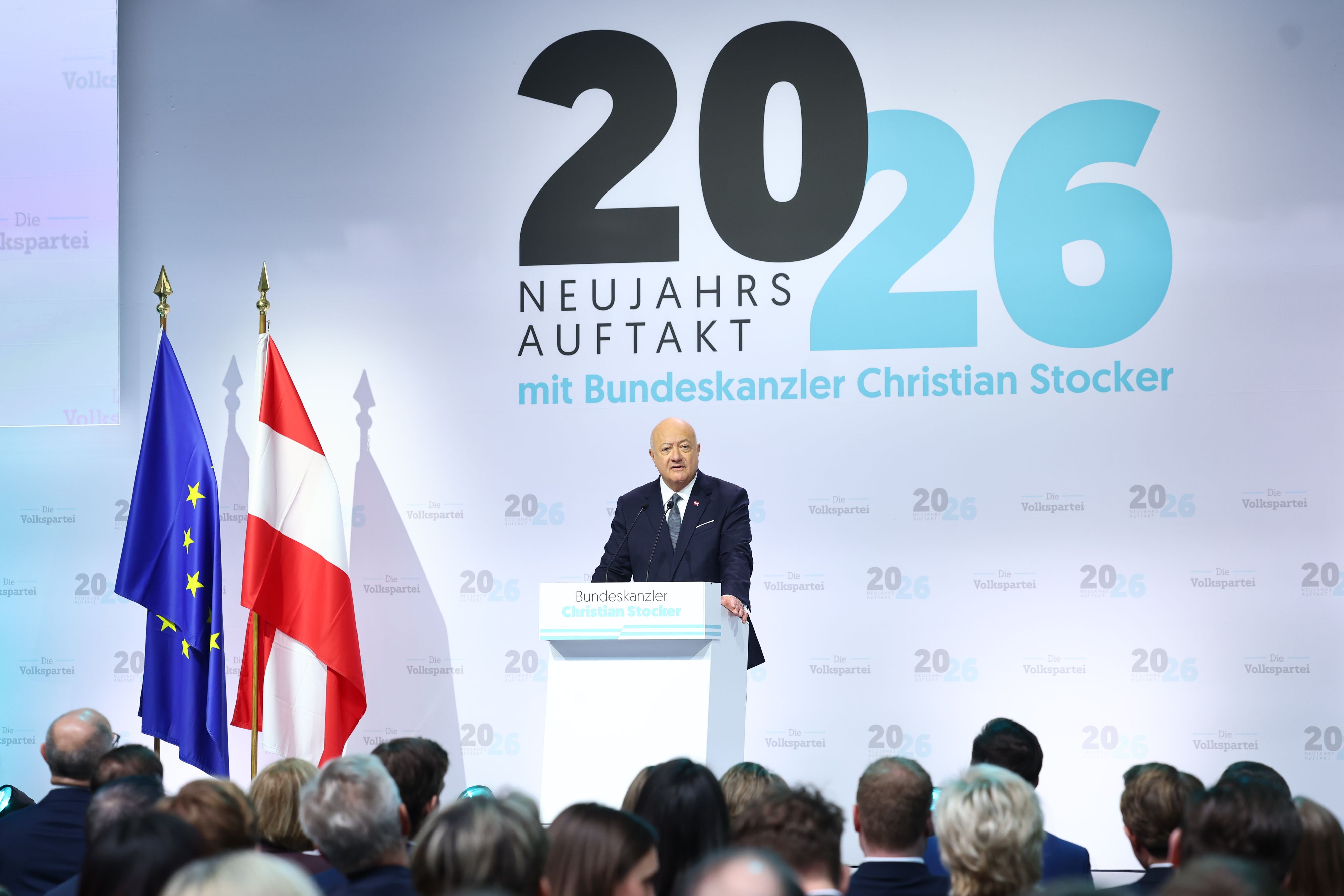 Kanzler Stocker bei seiner Rede.