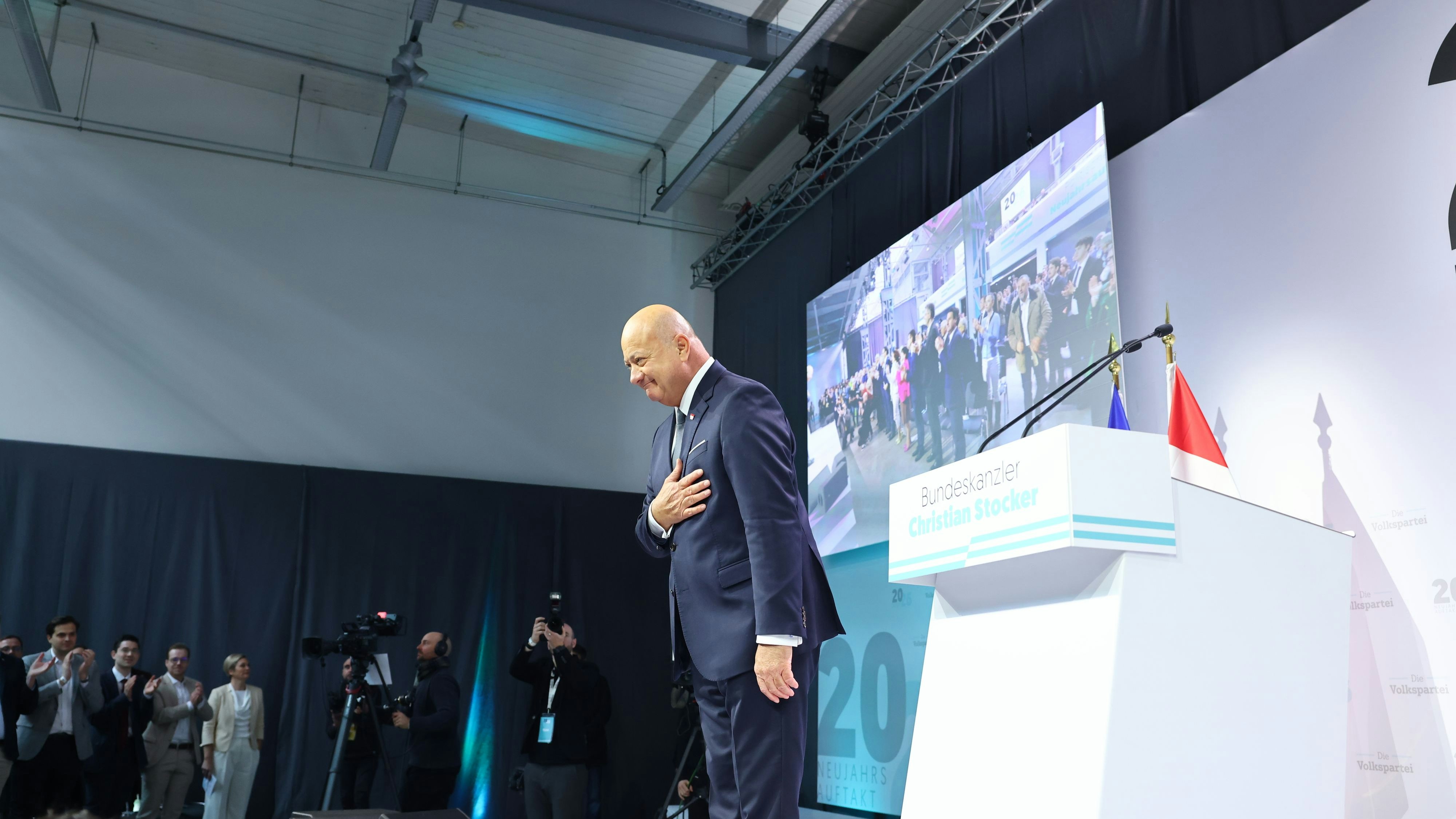 Stocker hielt seine erste Rede seit der Wahl zum Parteiobmann im März 2025.