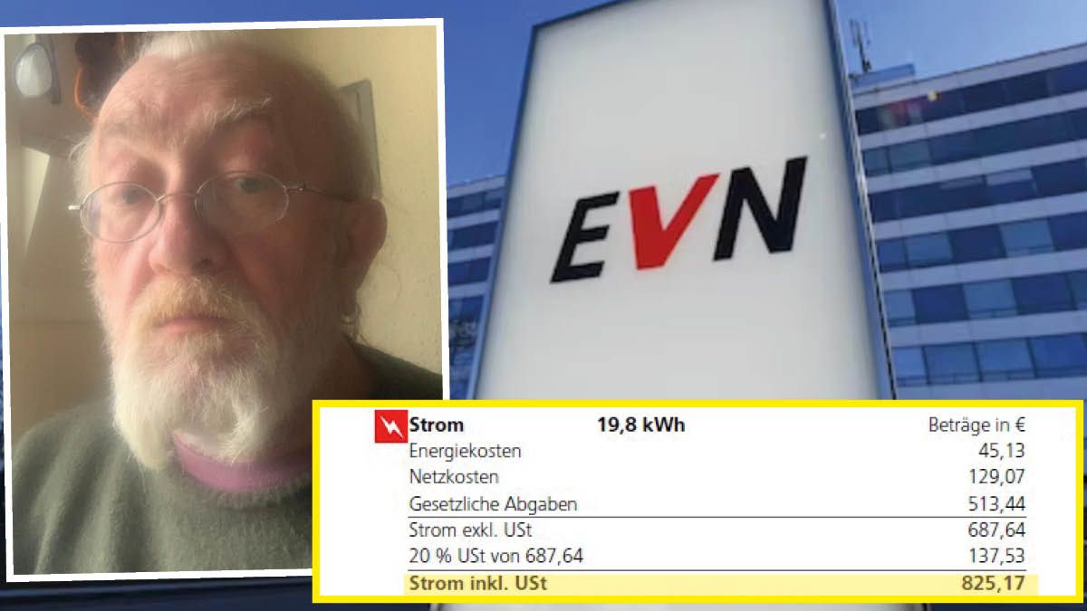 Keine 20 kWh und doch soll Alfred Schmied mehr als 800 Euro bezahlen.