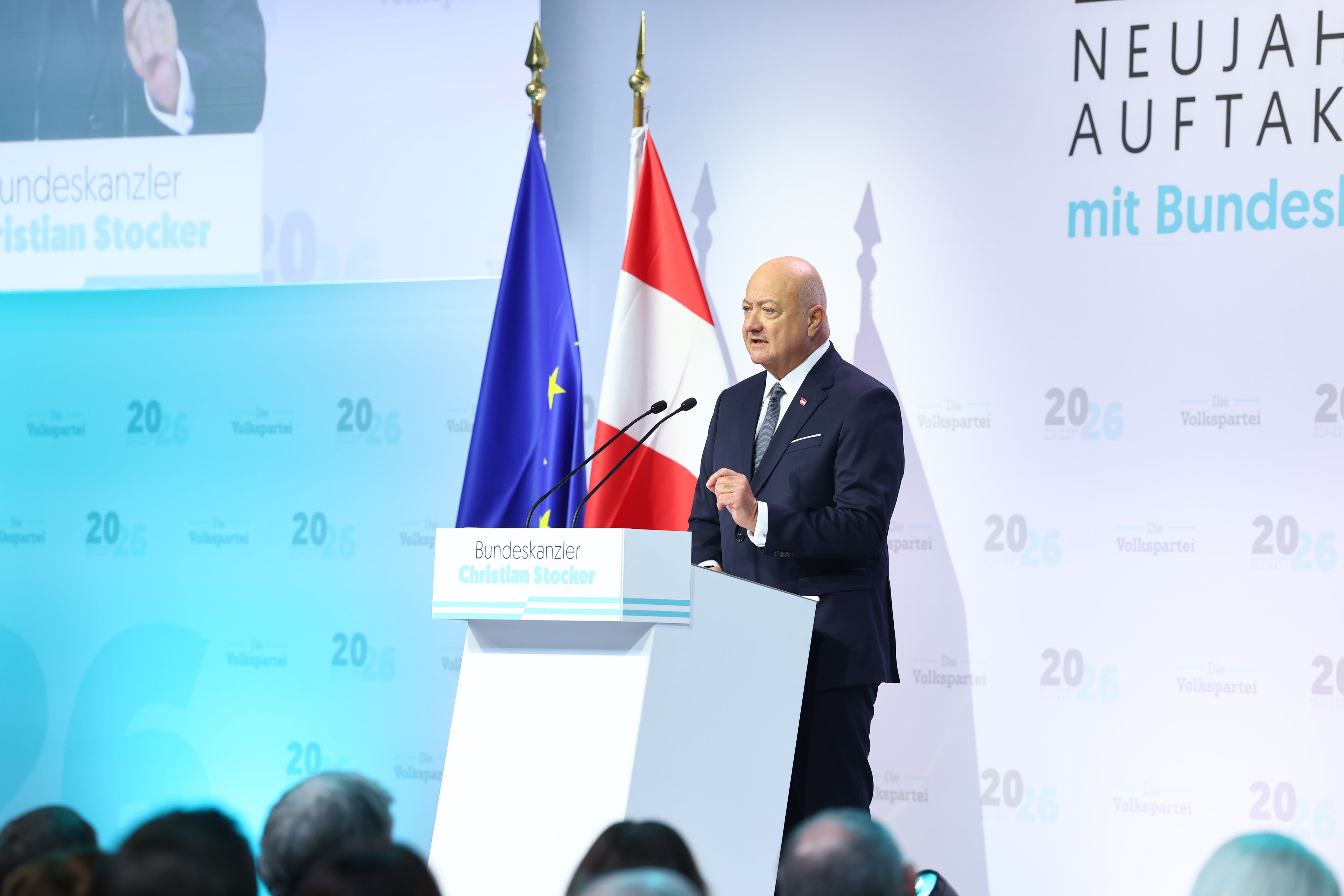 Bundeskanzler Stocker positionierte sich bei seiner Neujahrsrede als Mann der Mitte.