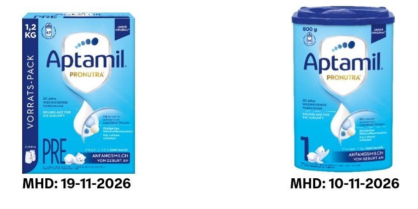 Rückruf vereinzelter Aptamil-Chargen