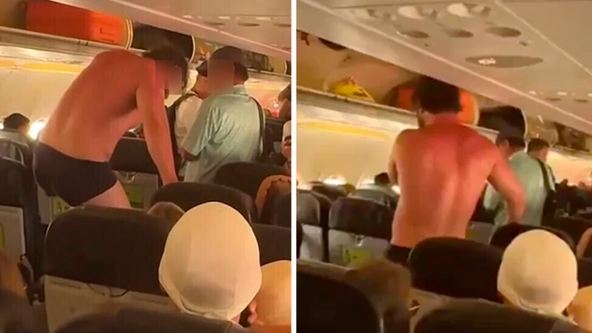 Heute.at - Halbnackter Passagier droht, aus Flugzeug zu springen