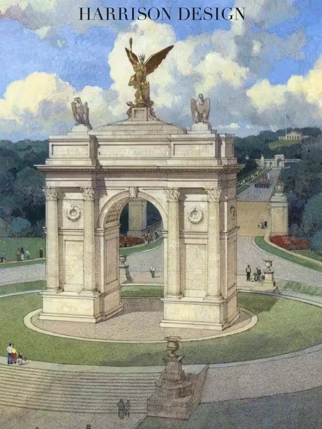 So stellt sich Donald Trump "seinen" Triumphbogen vor.