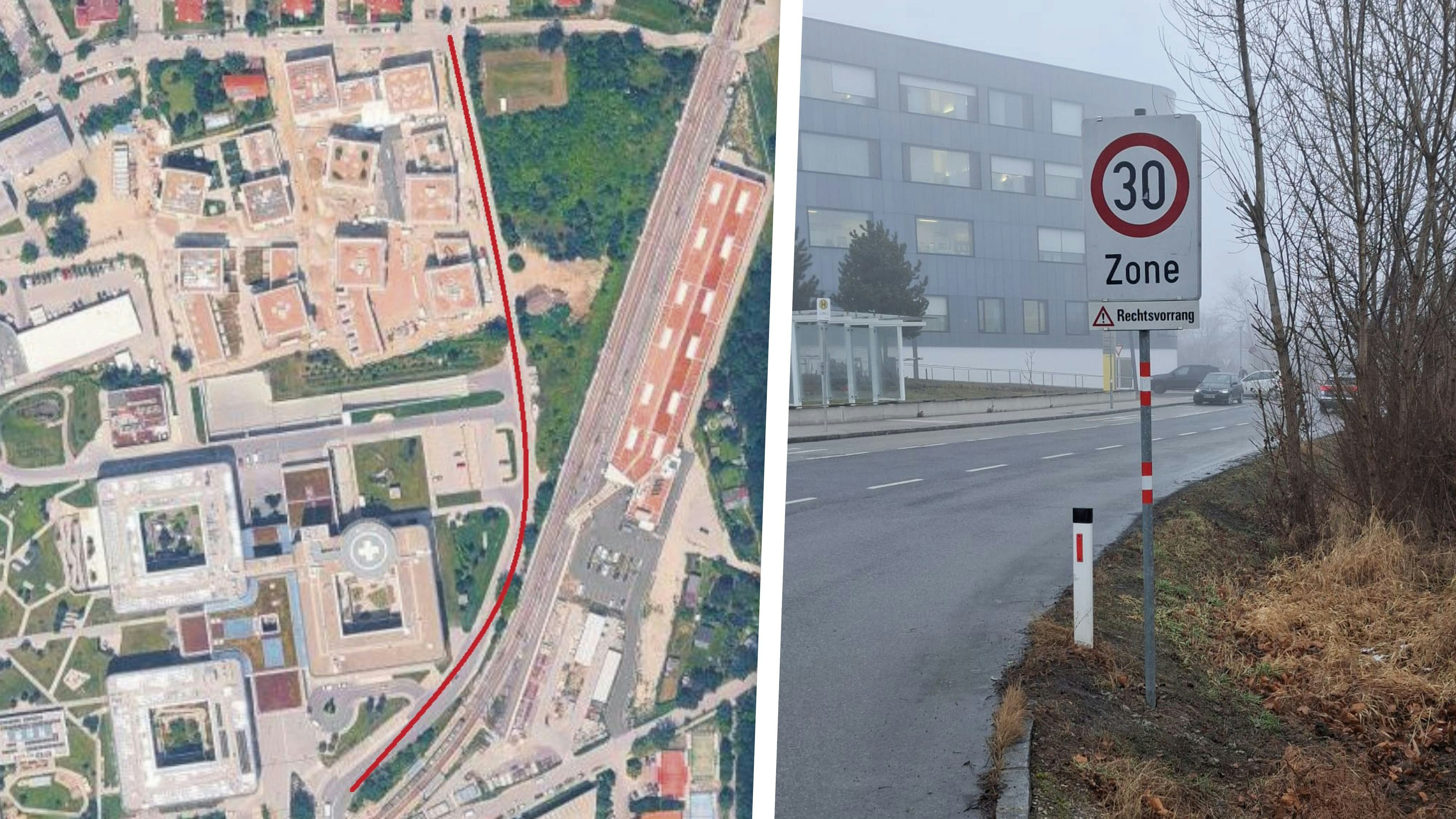 Die 30er-Zone wurde auf Teile der Dr.-Julius-Hahn-Straße (li.) ausgeweitet.