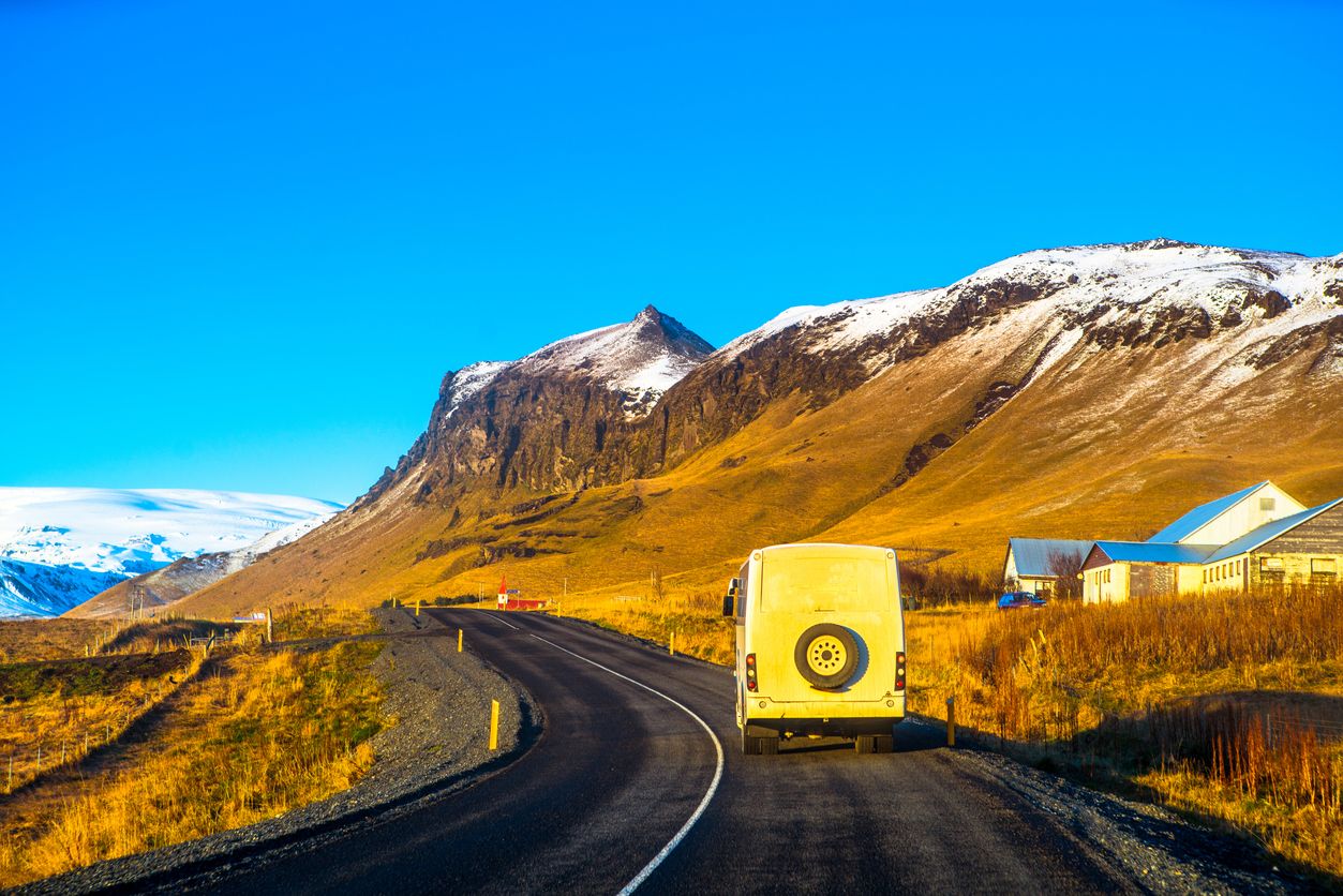 Route 1 or Ring Road (Hringvegur), a national road that runs around Iceland and connects most of the inhabited parts of the country