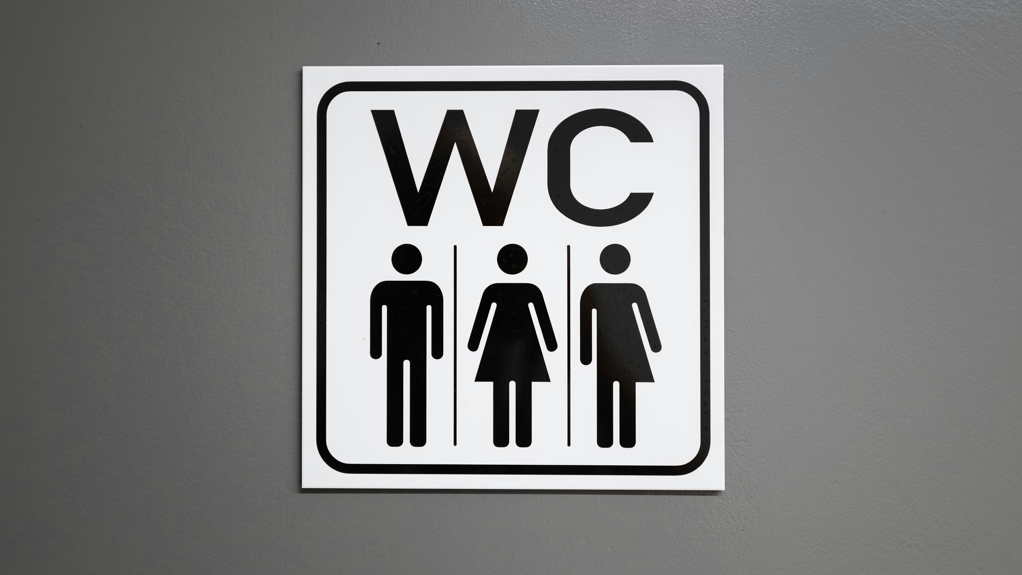 WC Sign indicating a gender-neutral restroom