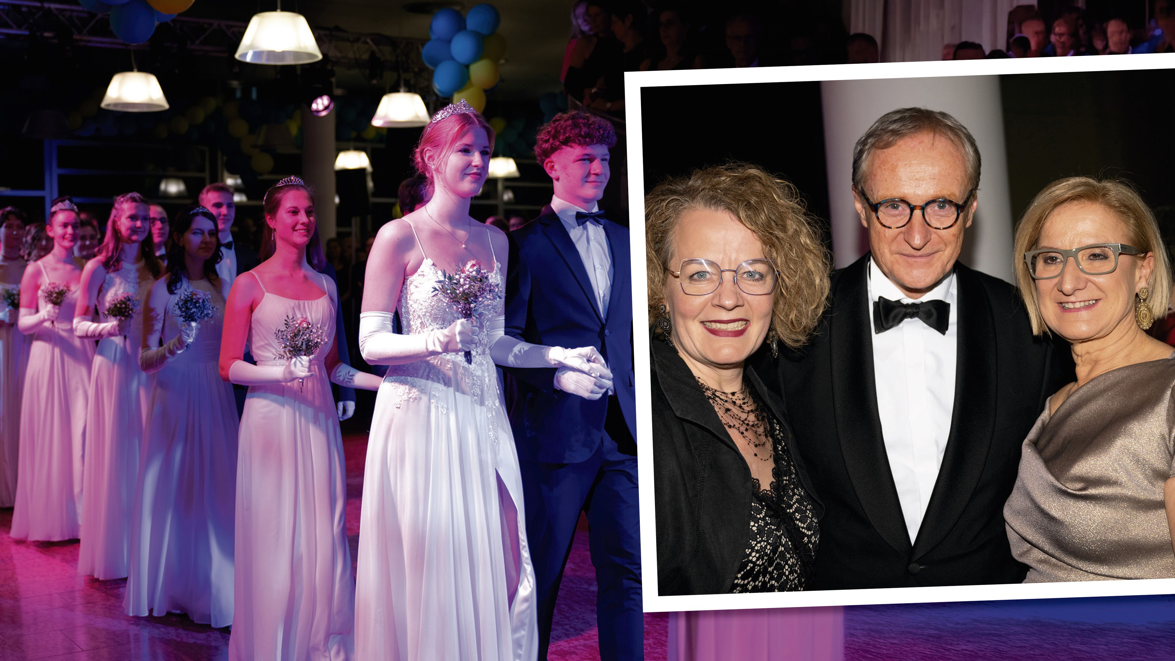 Der Landhausball wird vom Jungdamen- und Jungherrenkomitee der Tanzschule Schwebach eröffnet. Auch Landesrätin Christiane Teschl-Hofmeister, Landesamtsdirektor Werner Trock und Landeshauptfrau Johanna Mikl-Leitner (v.l.n.r.) waren schon einmal bei dem Landhausball dabei. 