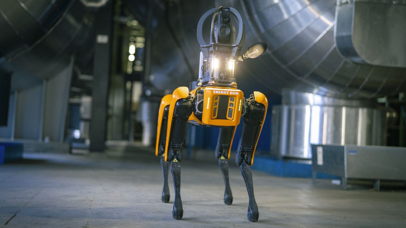 "Energy Dog" auf Rundgang in Kraftwerk von Wien Energie