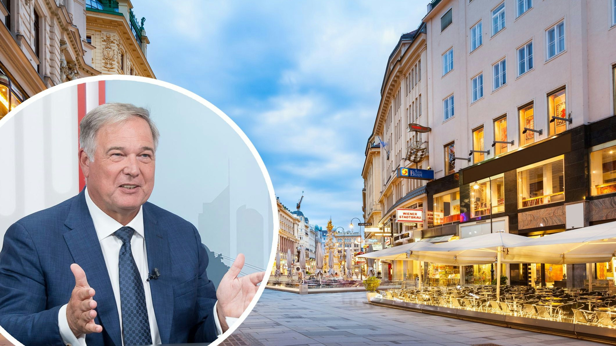 Stock photo of The Graben, one of the most famous shopping streets in downtown Vienna, Austria