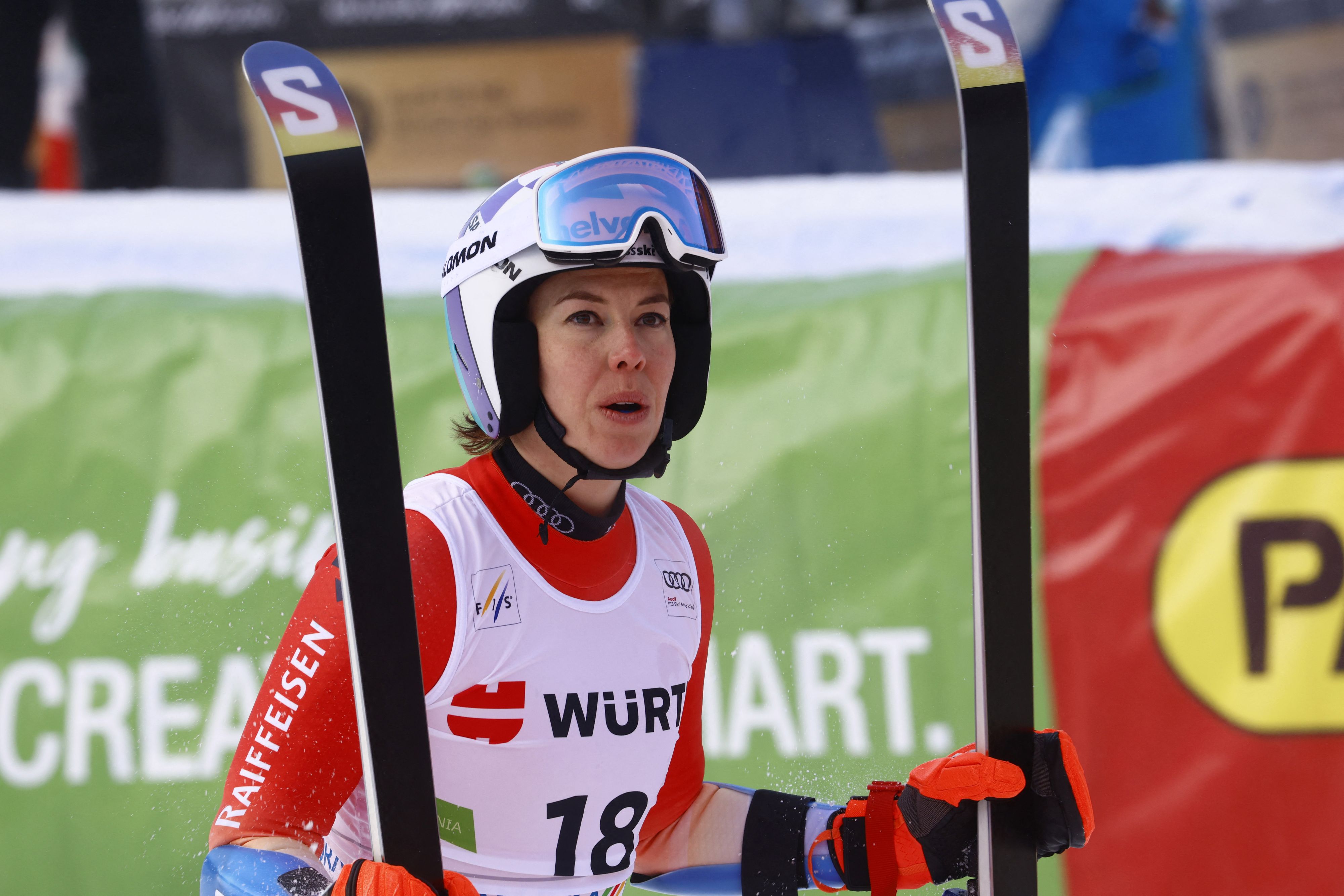 Michelle Gisin spricht über ihren schweren Abflug. 