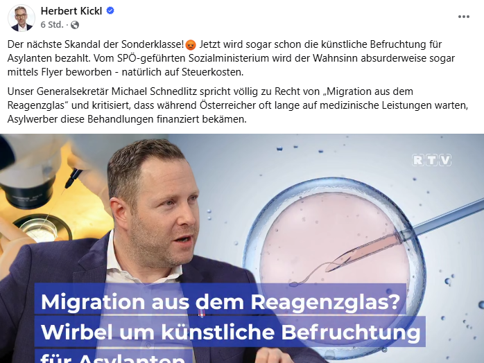 Herbert Kickl spricht vom "nächste Skandal der Sonderklasse", der keiner ist.