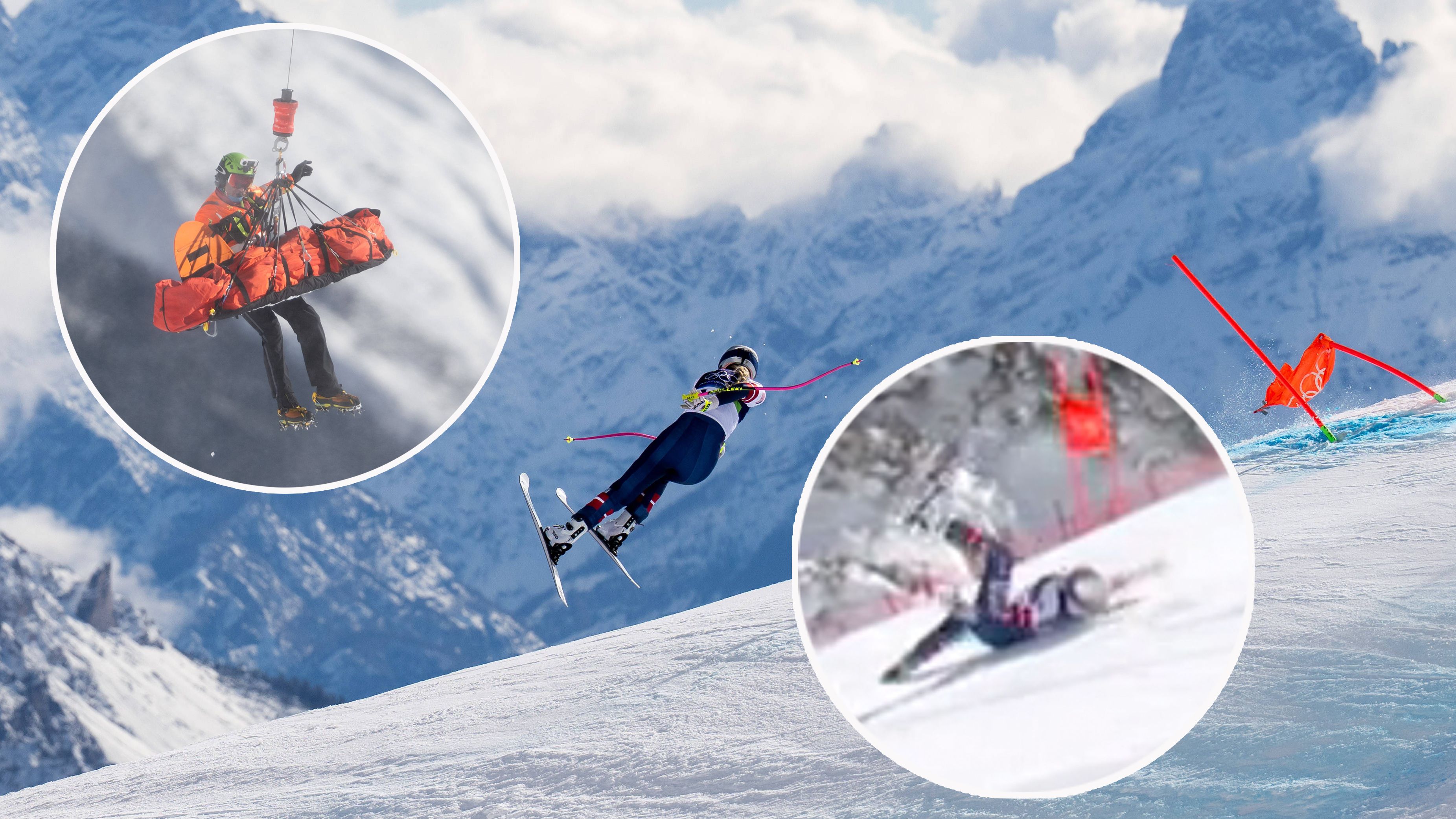 Lindsey Vonn stürzt schwer.