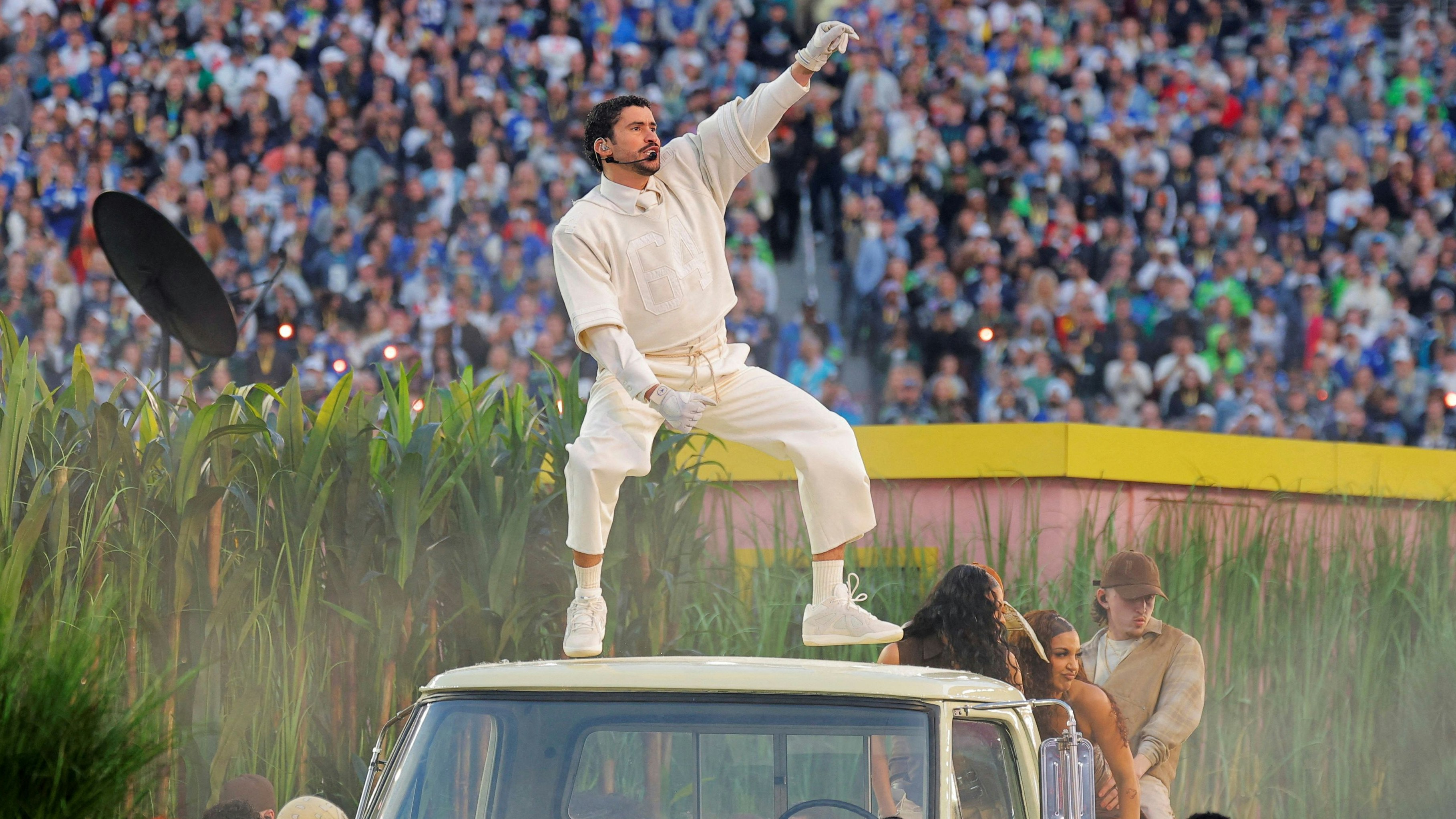 Super Bowl LX - Half-Time Show - New England Patriots v Seattle Seahawks - Levi's Stadium, Santa Clara, California, United States - February 8, 2026 Bad Bunny performs during the halftime show REUTERS/Mike Blake     TPX IMAGES OF THE DAY     