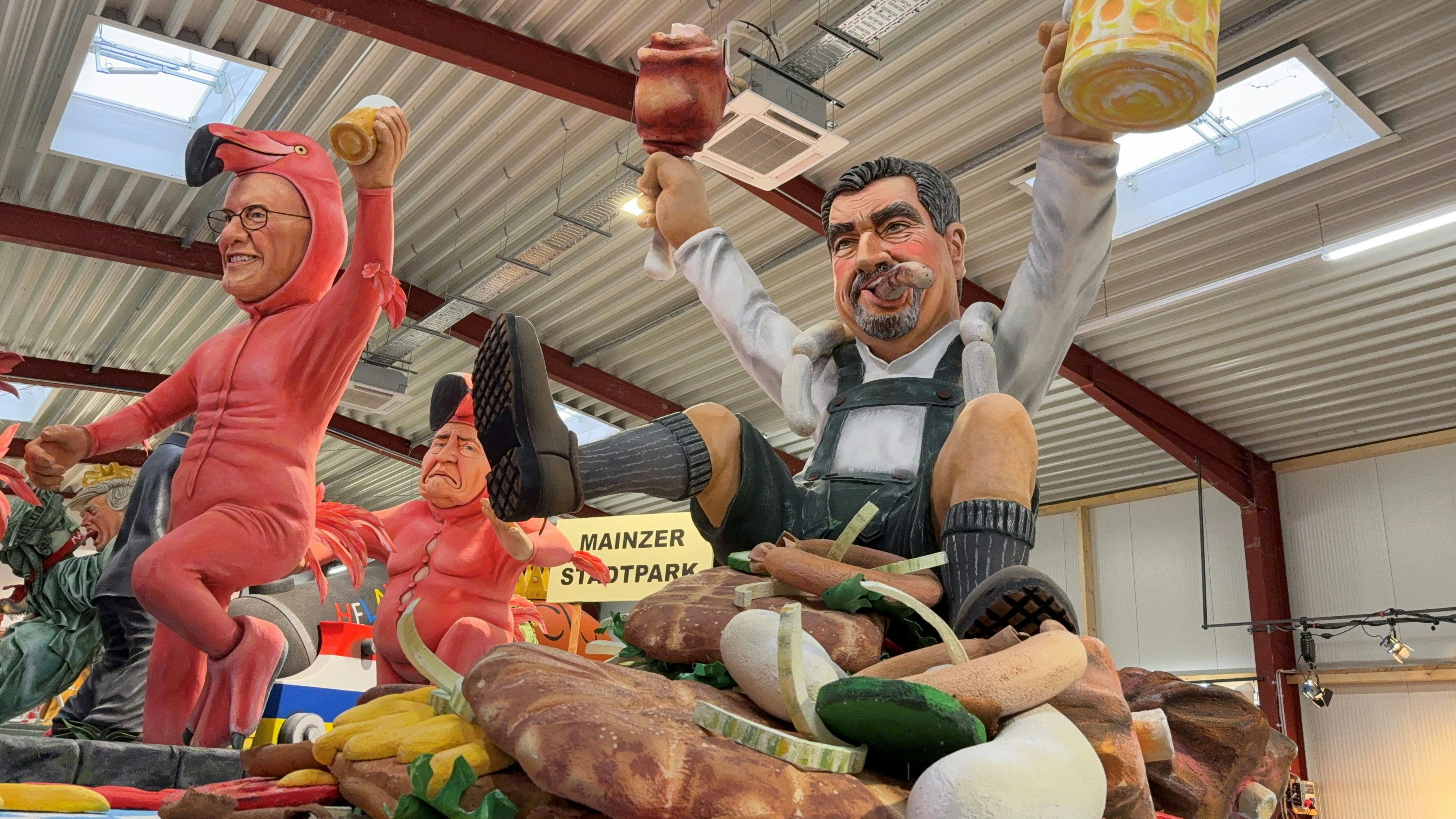 Bayerns Ministerpräsident Söder wird als unersättlicher Genussmensch dargestellt.