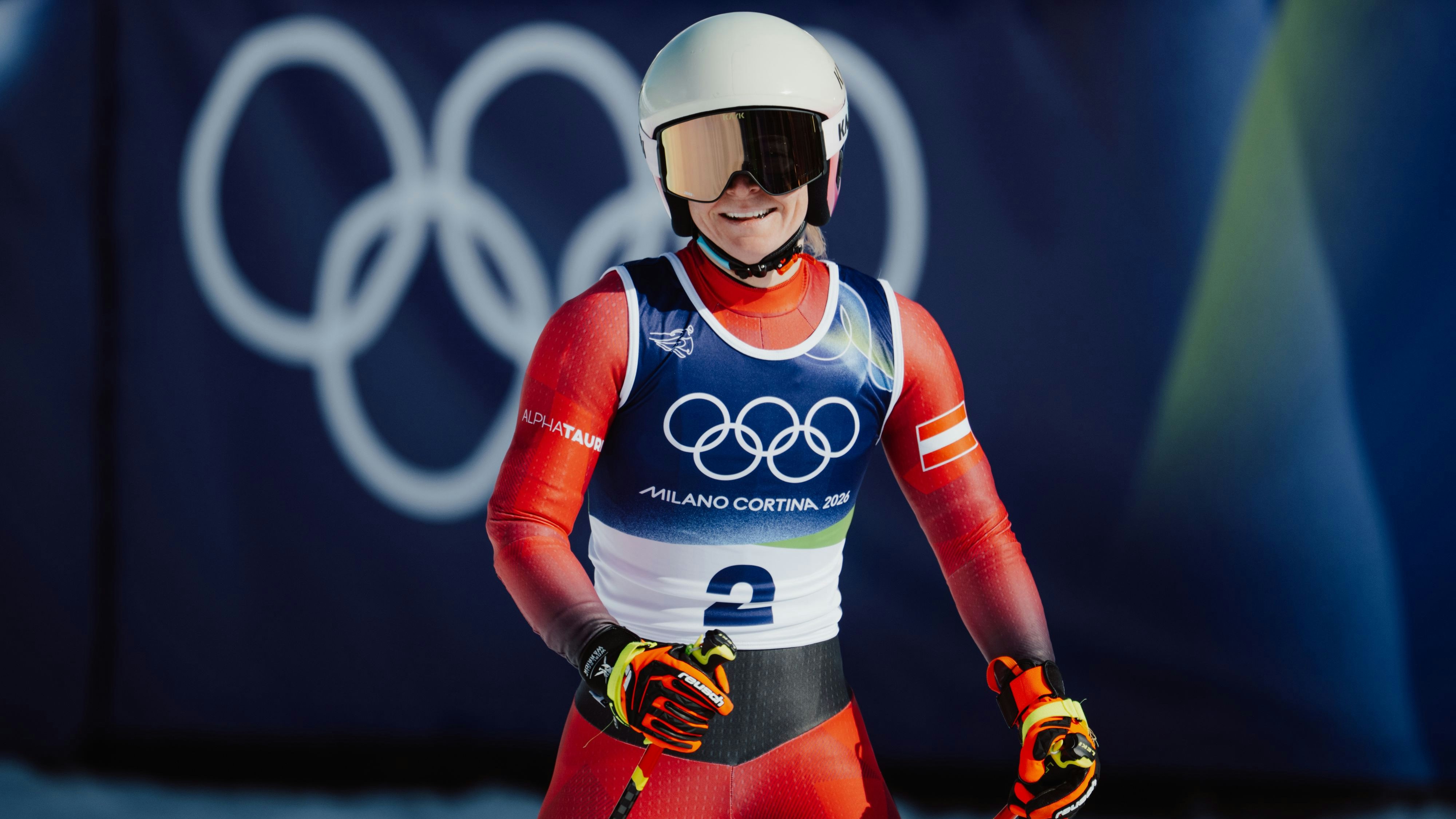 CORTINA D AMPEZZO,ITALY,08.FEB.26 - OLYMPICS, ALPINE SKIING - Winter Olympic Games Milano Cortina 2026,, downhill, women. Image shows Ariane Raedler (AUT). Photo: GEPA pictures/ Alexander Solc