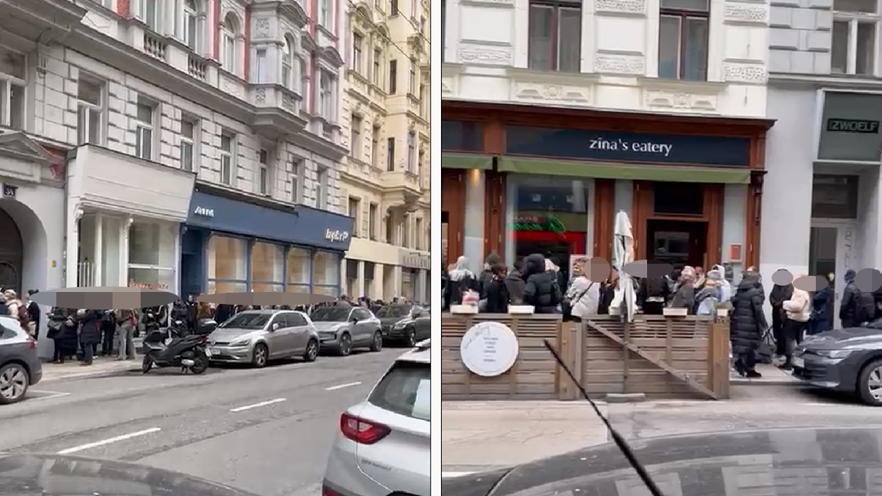 Eine lange Schlange sorgte in Wien-Mariahilf für Staunen.