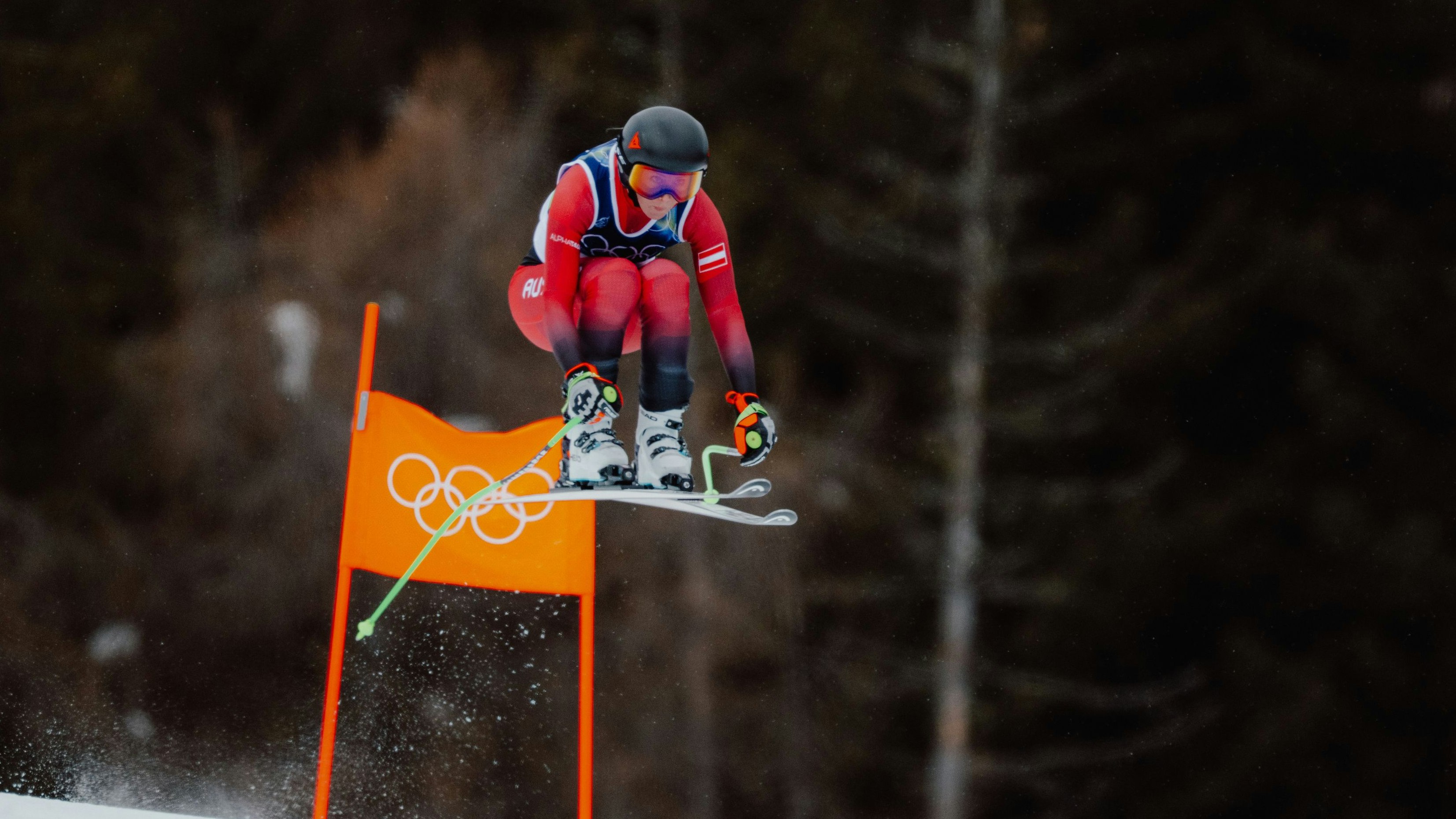 Conny Hütter greift im Super-G an.