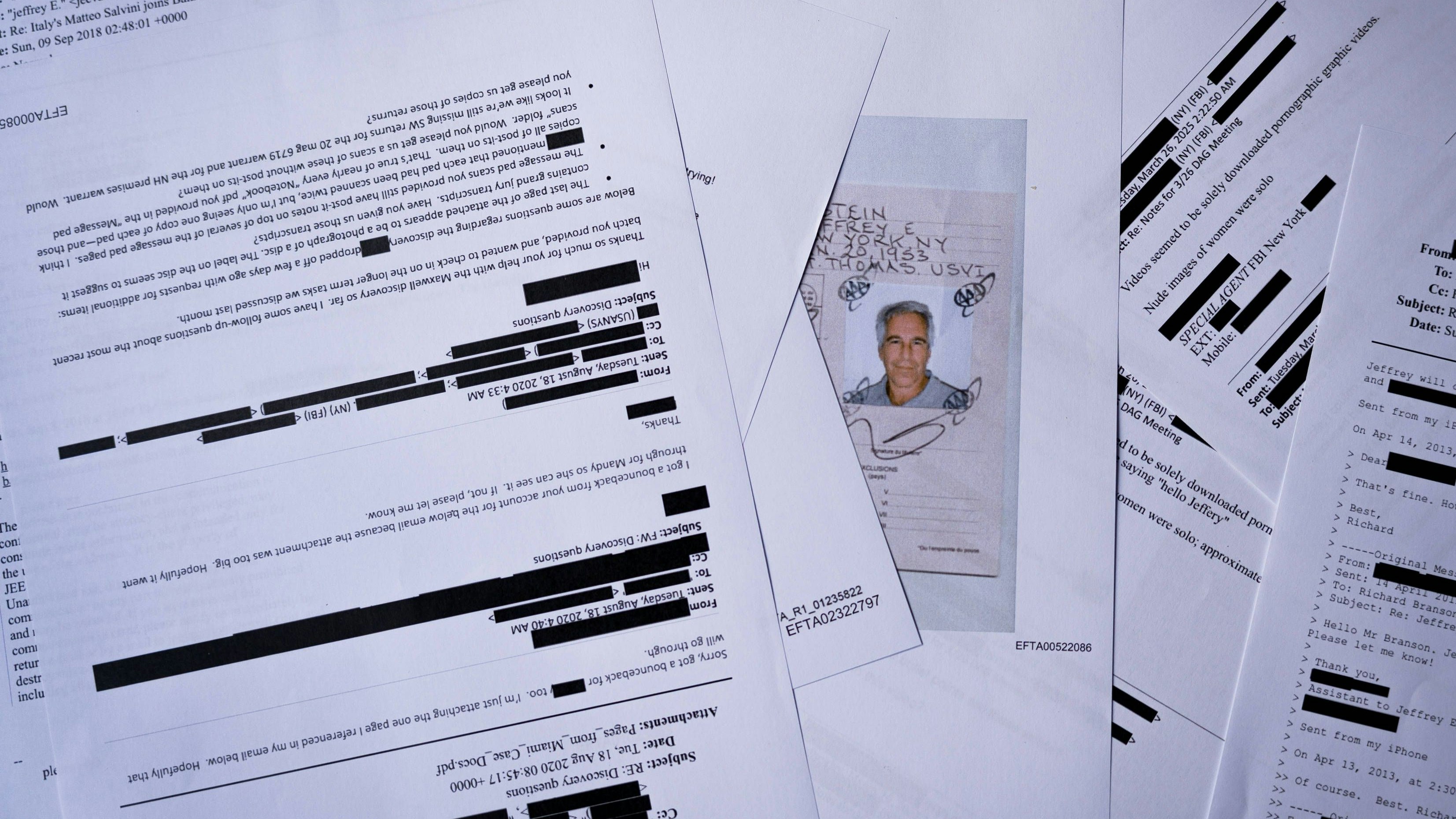 February 11, 2026, Barcelona, Spain: Documents included in the U.S. Department of Justice release of the Jeffrey Epstein files, showing redacted Jeffrey Epstein personal email correspondence, are seen photographed on a desk. Barcelona Spain - ZUMAs197 20260211_aaa_s197_058 Copyright: xDavidexBonaldox
