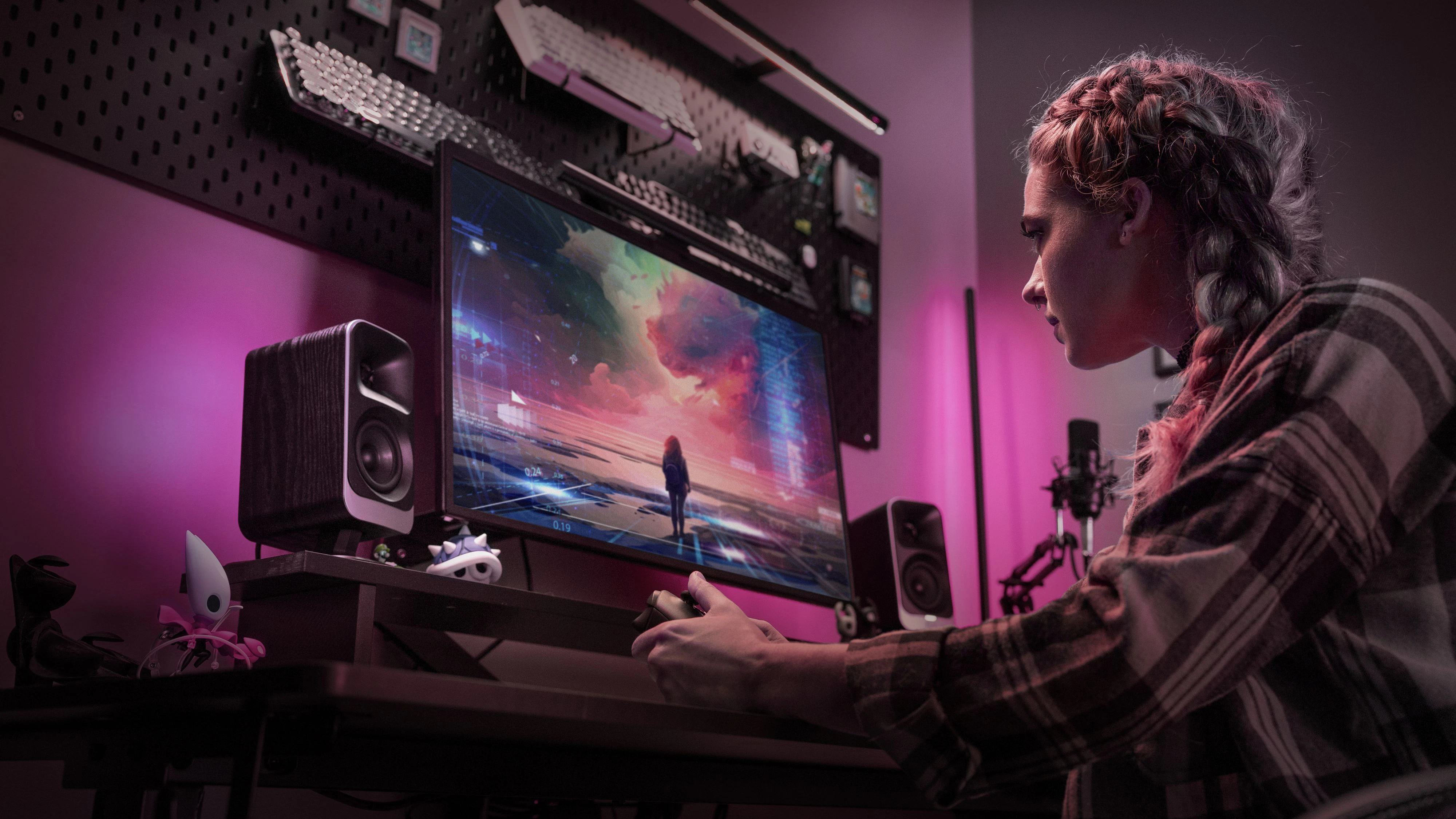 Die Farben der vier Bildschirmecken werden analysiert und auf die LEDs der Satelliten übertragen – für ein immersives Erlebnis über den Bildschirm hinaus.