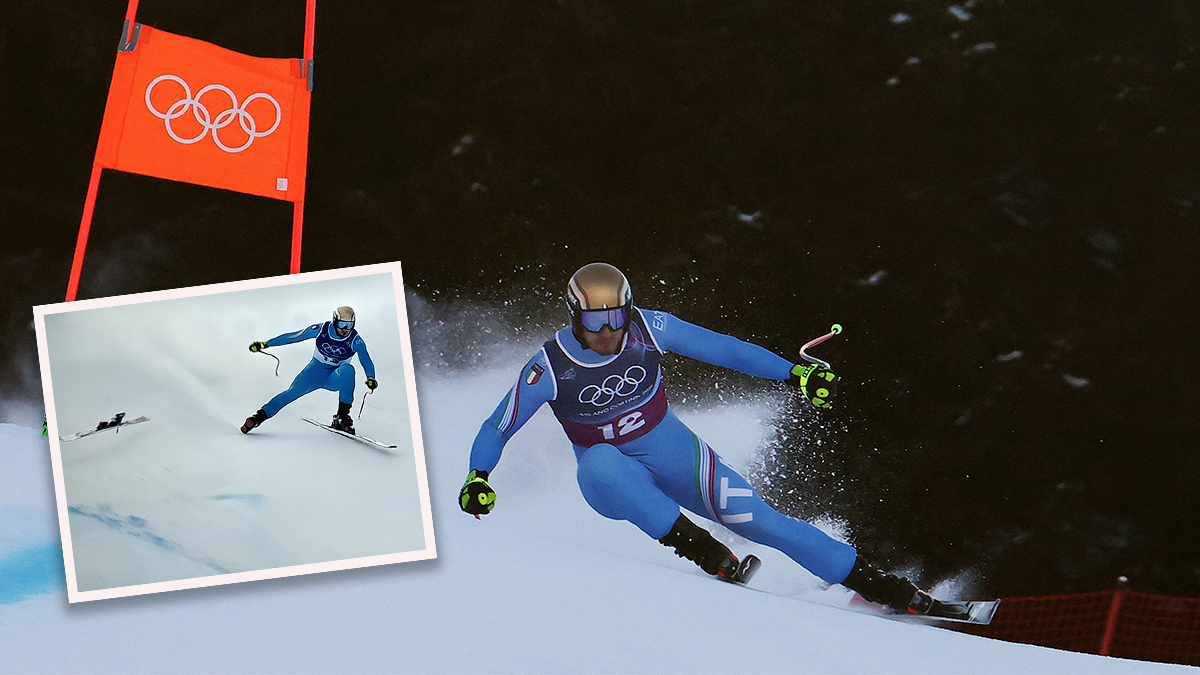 Dominik Paris hat im Olympia-Super-G plötzlich den Ski verloren. 