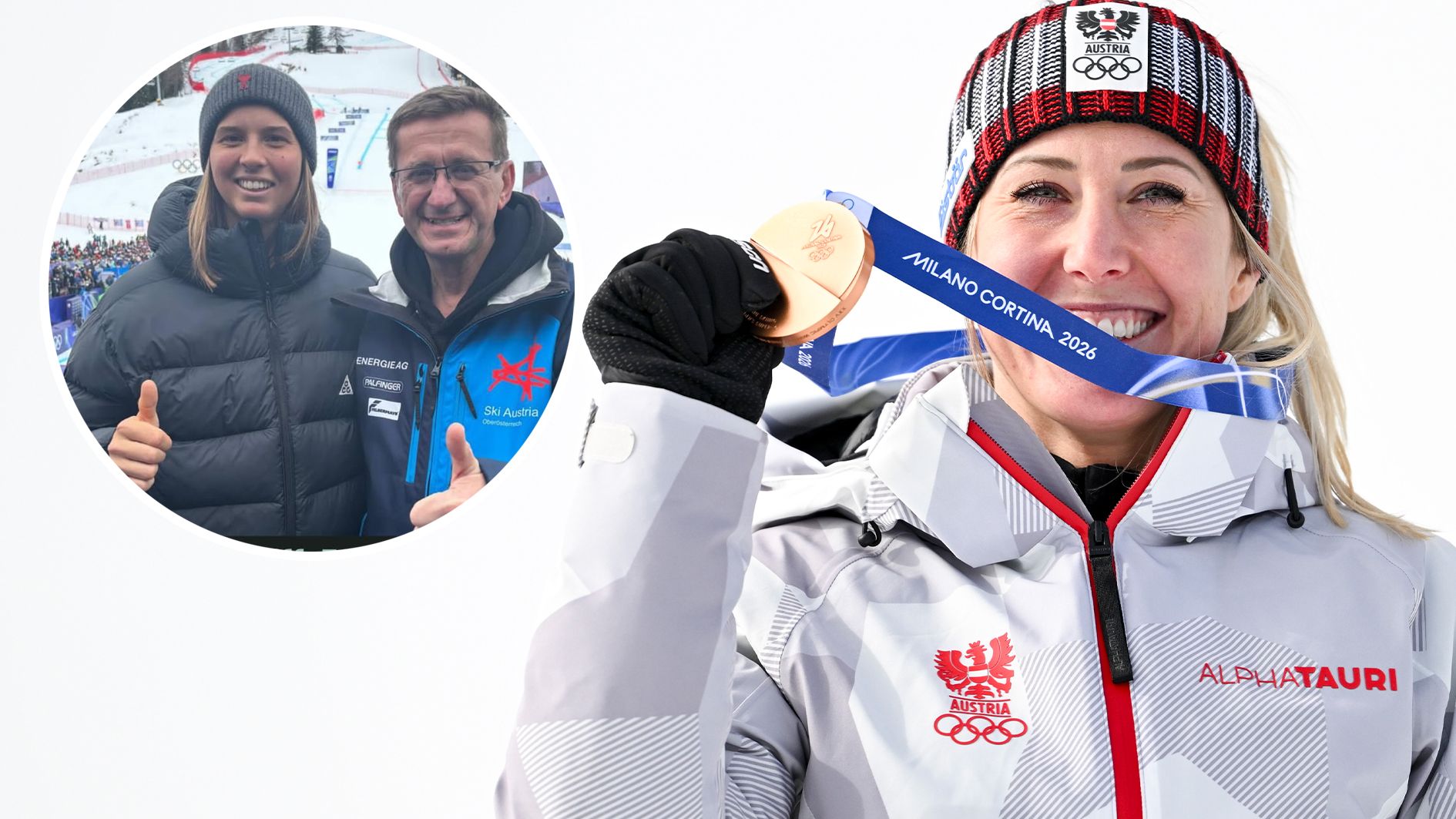 Lilli Tagger jubelte für ÖSV-Star Cornelia Hütter, die sensationell Olympia-Bronze holte.